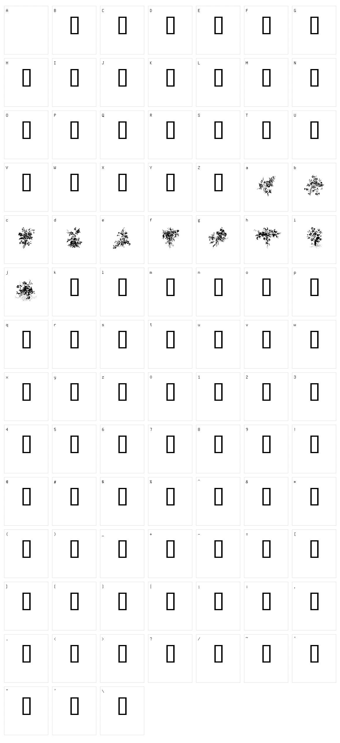Florals1  Character Set