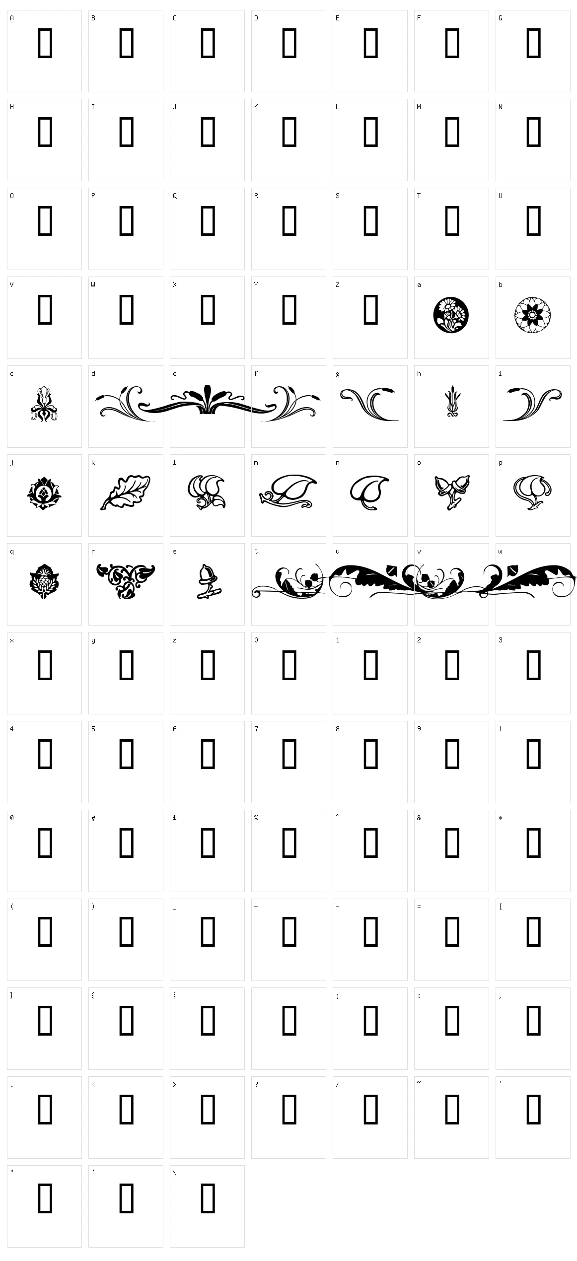 Florals 2  Character Set