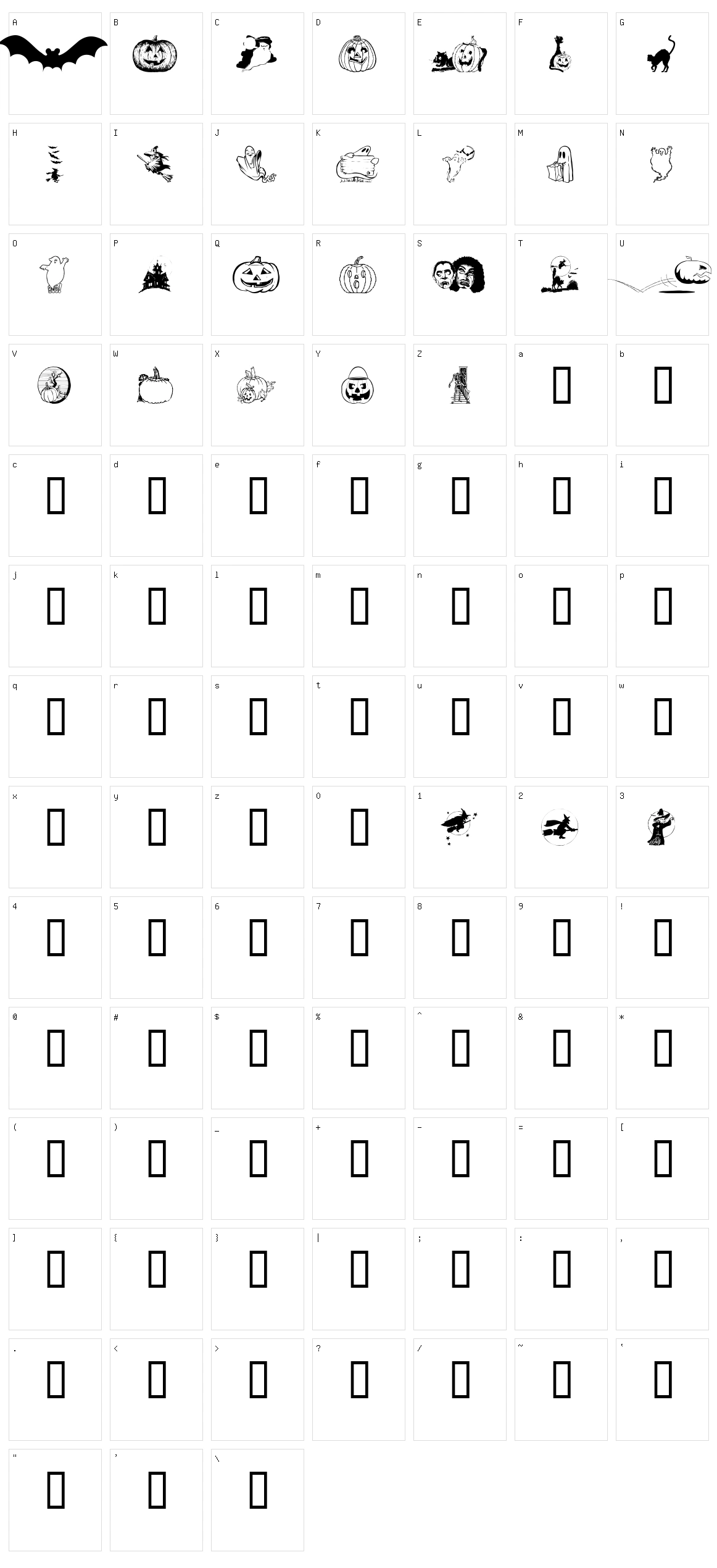 ABCDEFGH  Character Set