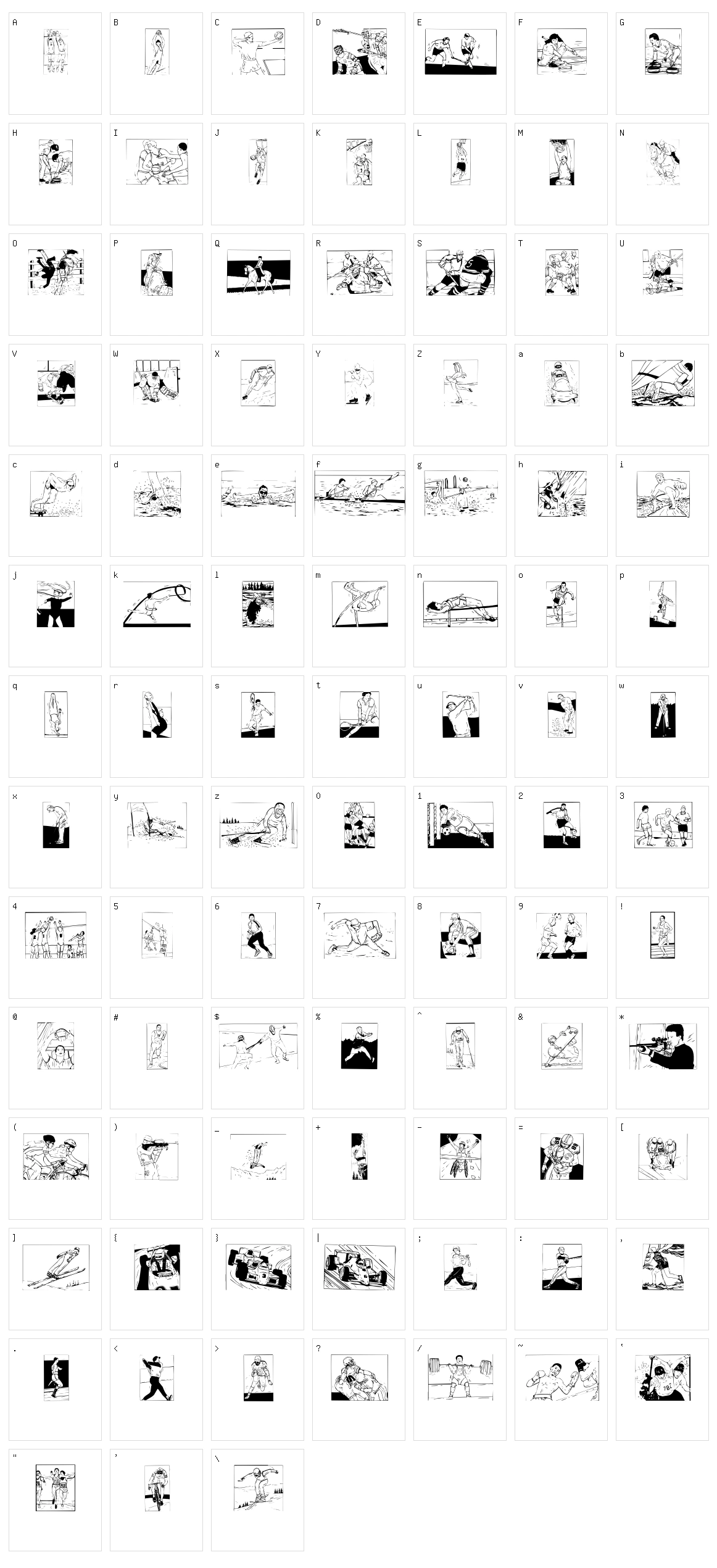 Sports and Hobbies  Character Set