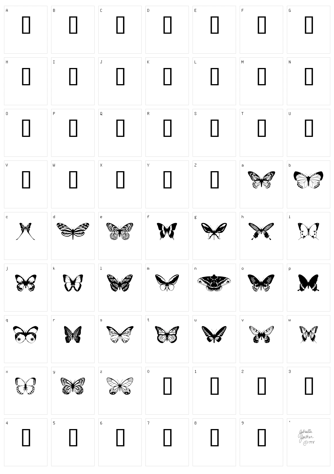 butterflips  Character Set