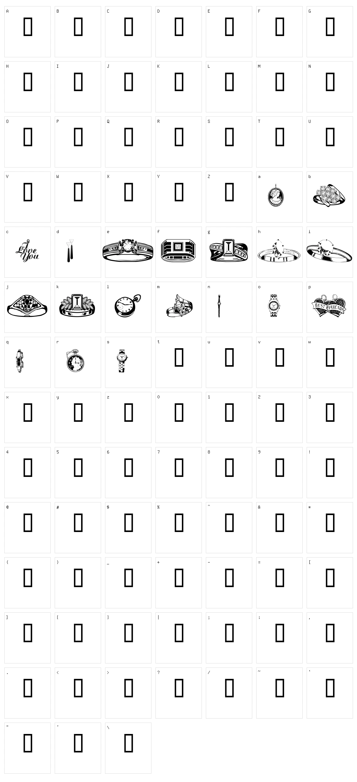 wmjewelry  Character Set