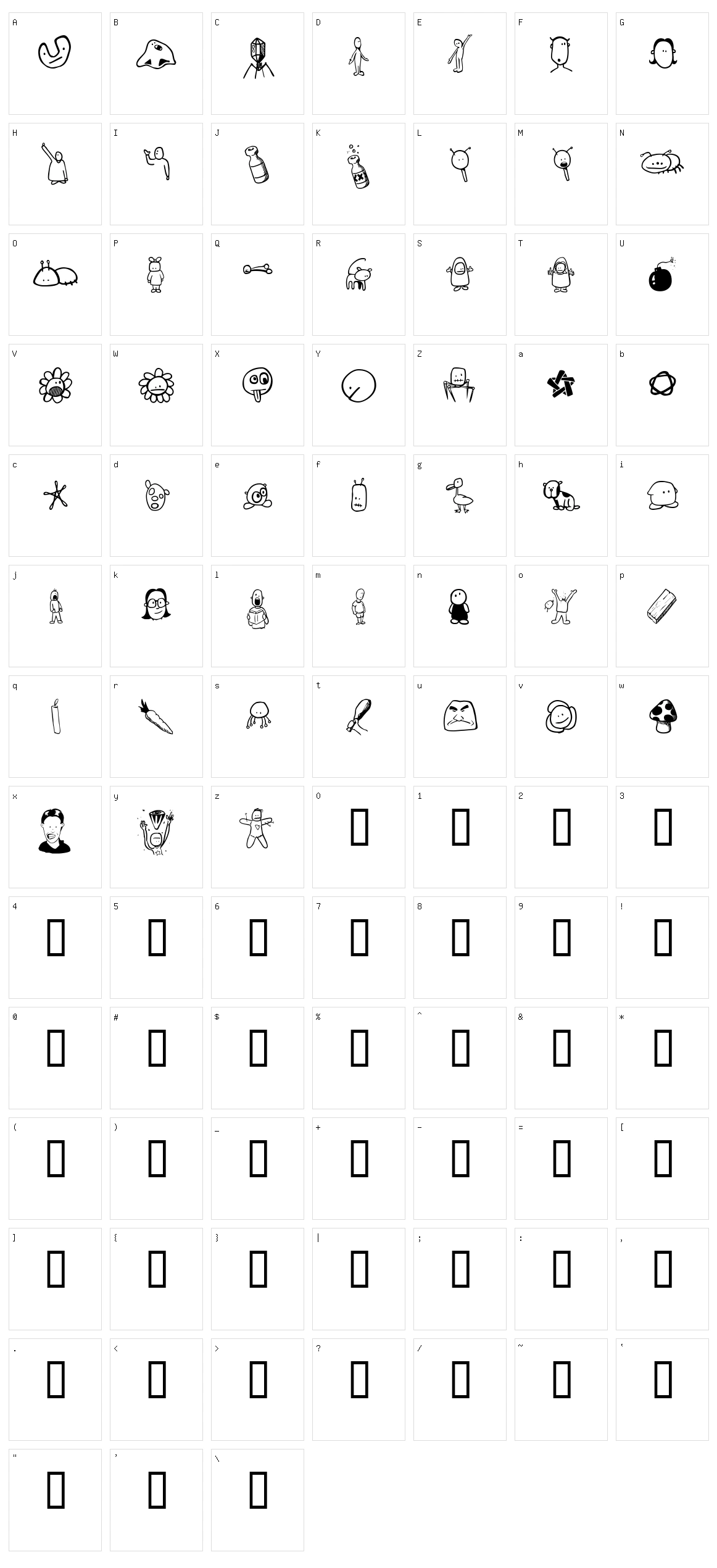 Tombats Four  Character Set