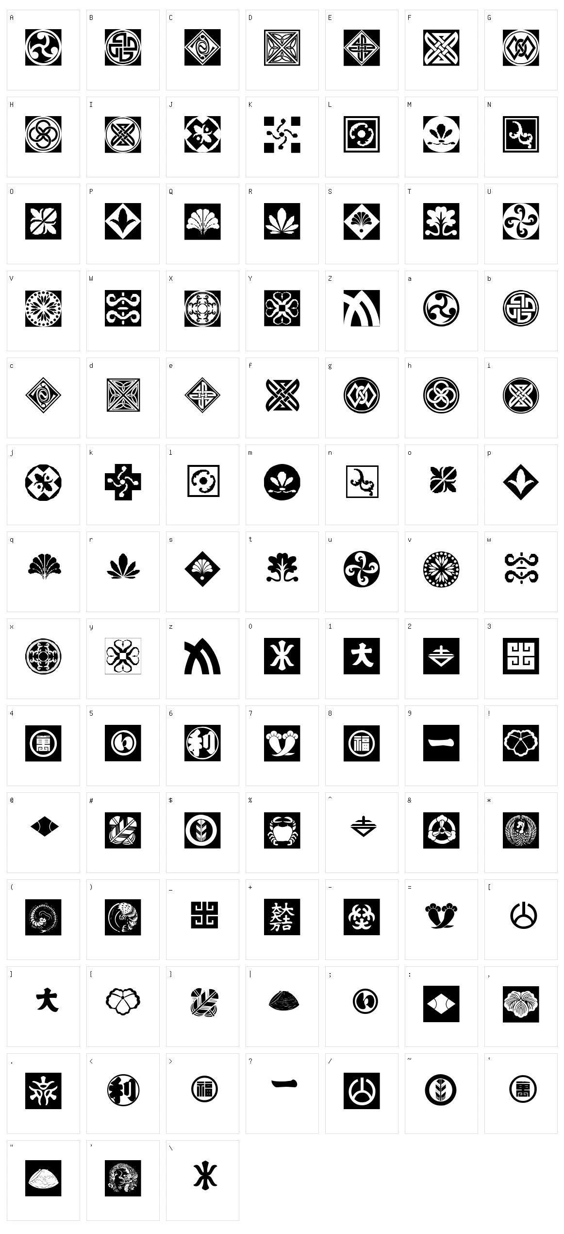 Orient Patterns  Character Set