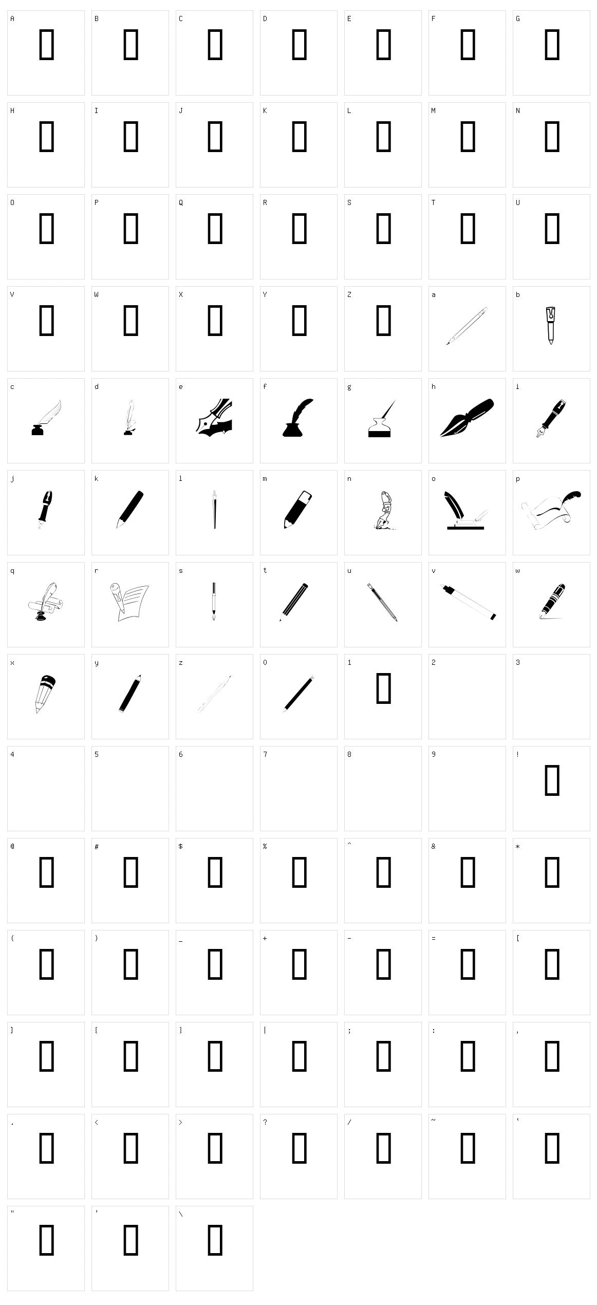 Pens'n'Pencils  Character Set