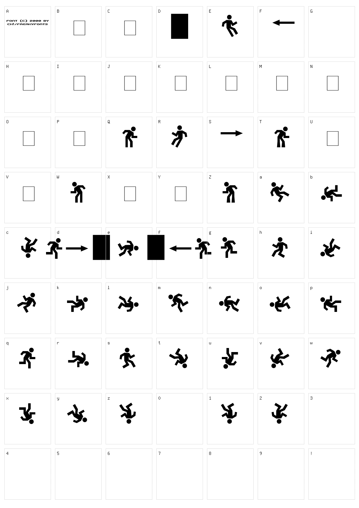 DanceFloor eXit  Character Set