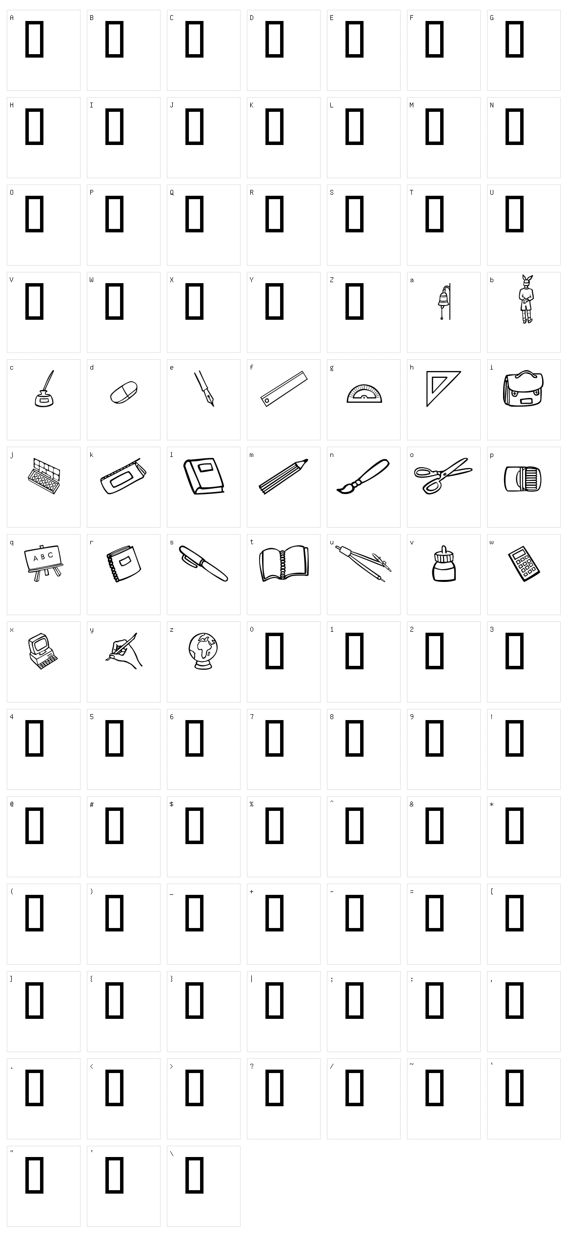 Schooldays  Character Set