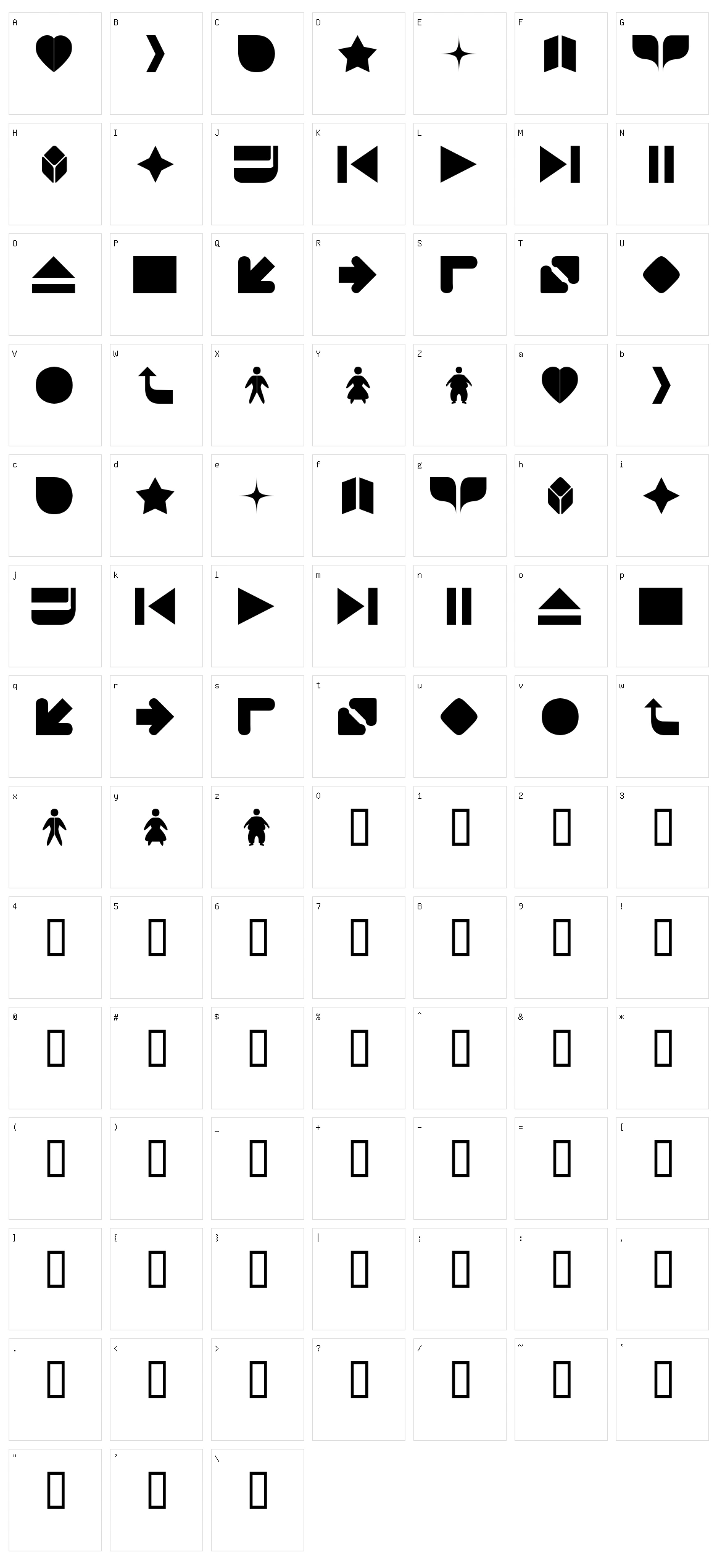 2TheLeft Dingbats  Character Set