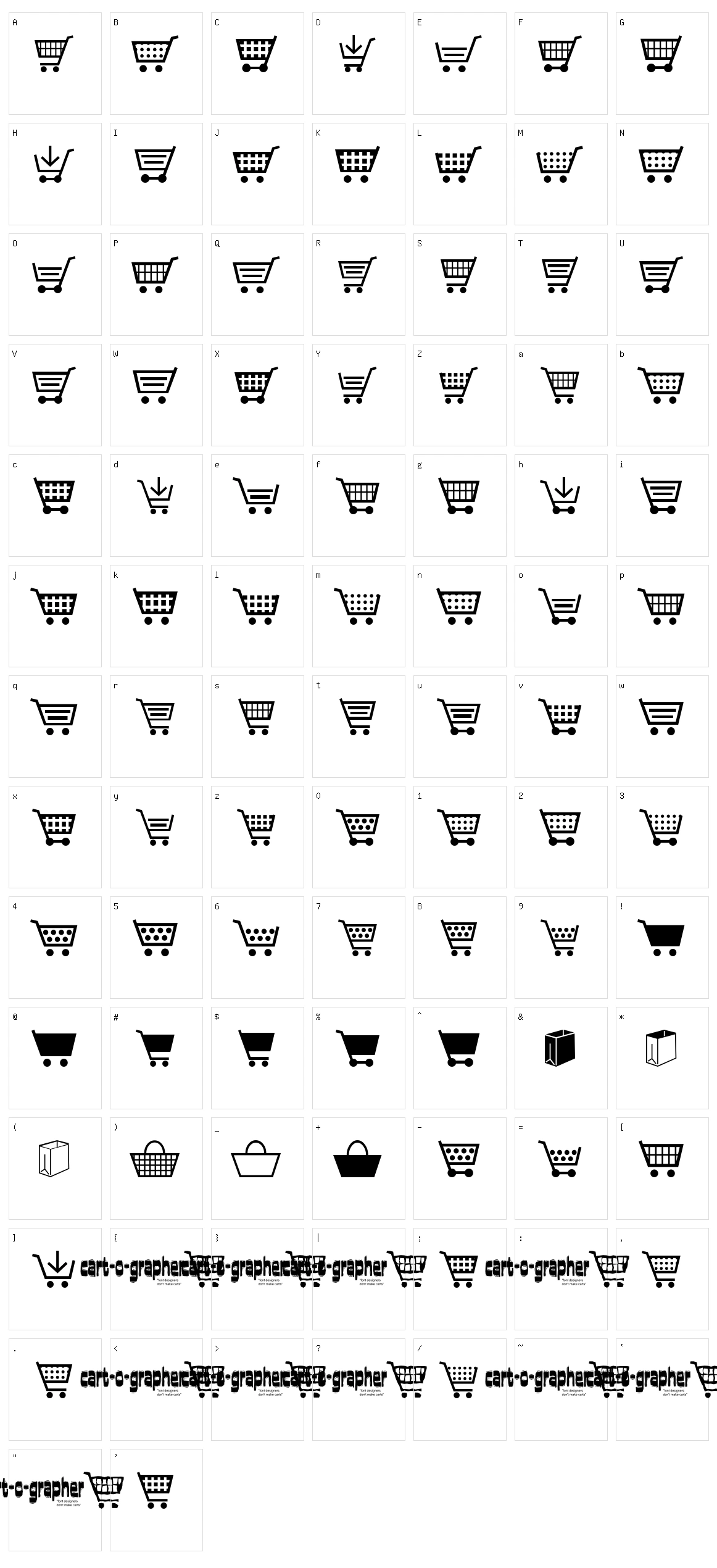 cart o grapher  Character Set