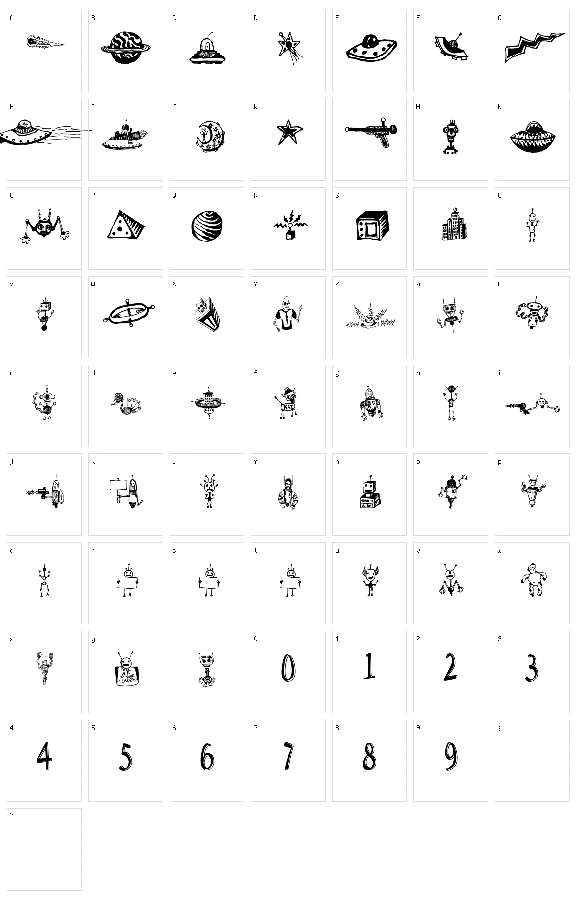 Space Woozies Extras  Character Set