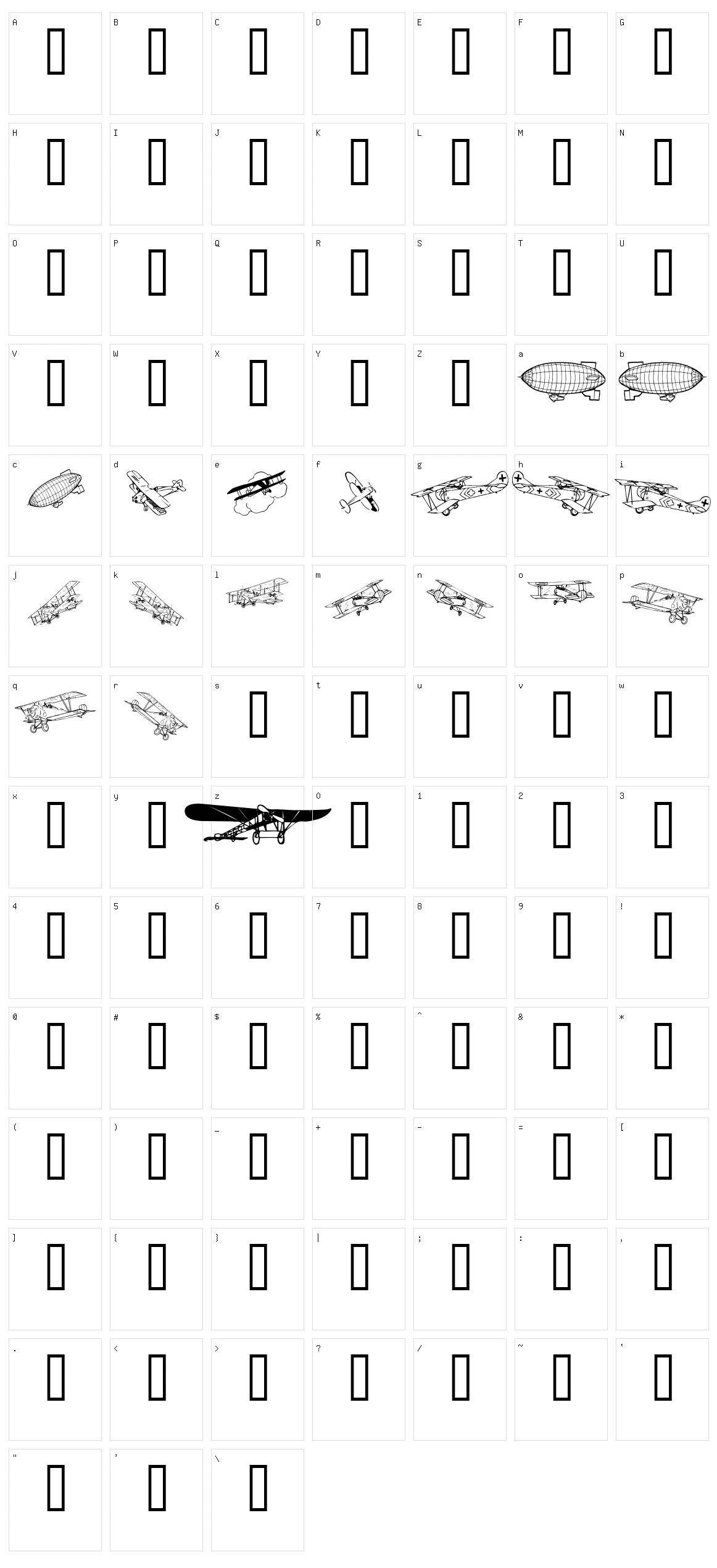 Aeroplanes  Character Set