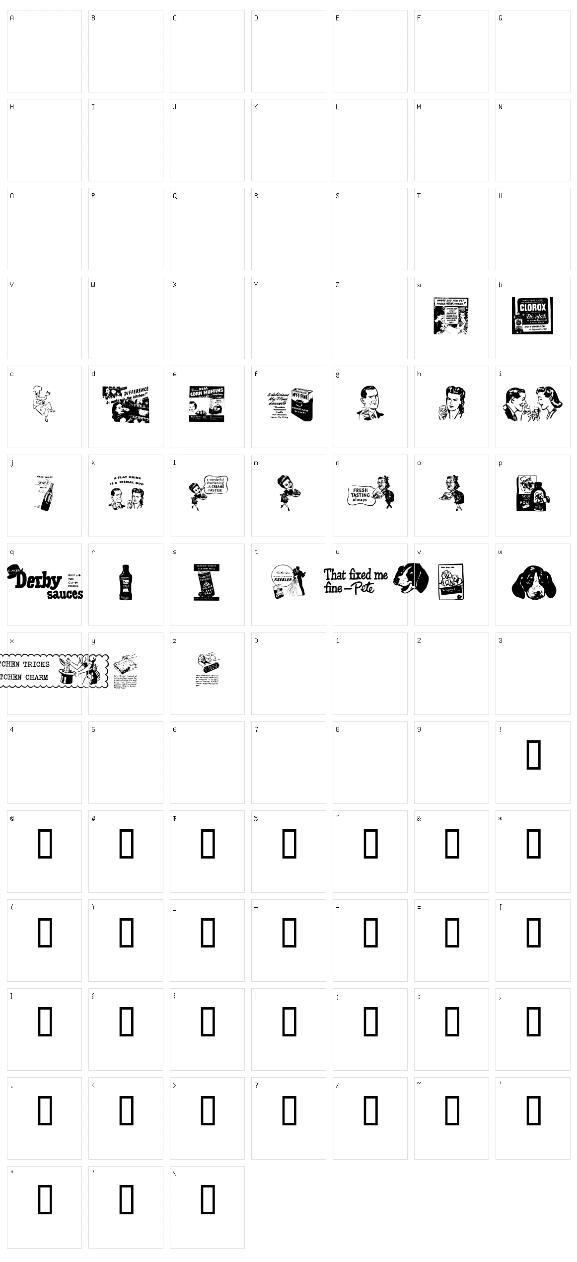 Old Time Ad Dings Two  Character Set