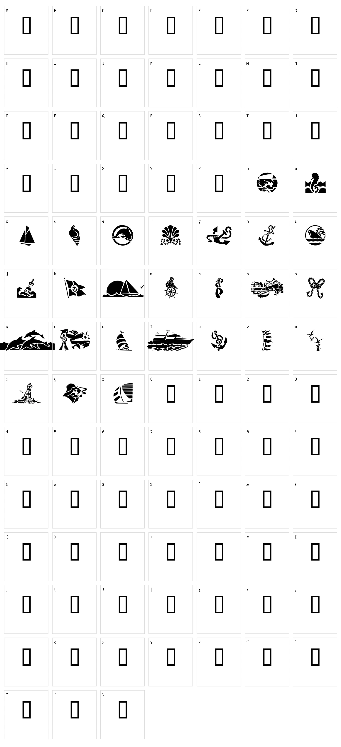 GE Nautica  Character Set