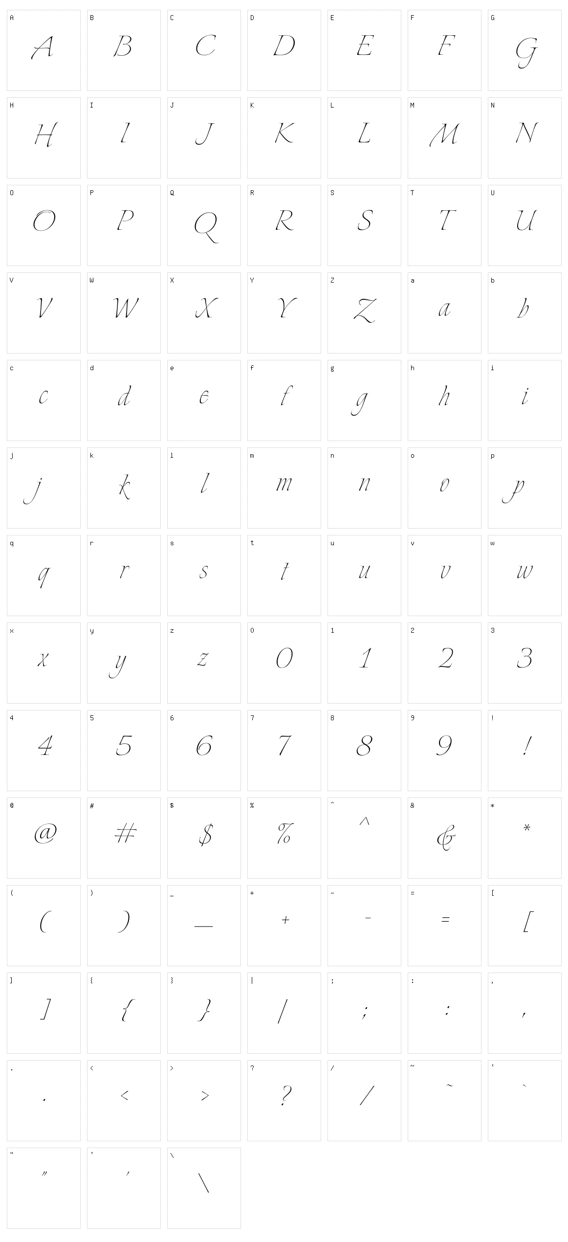 Explora Character Set