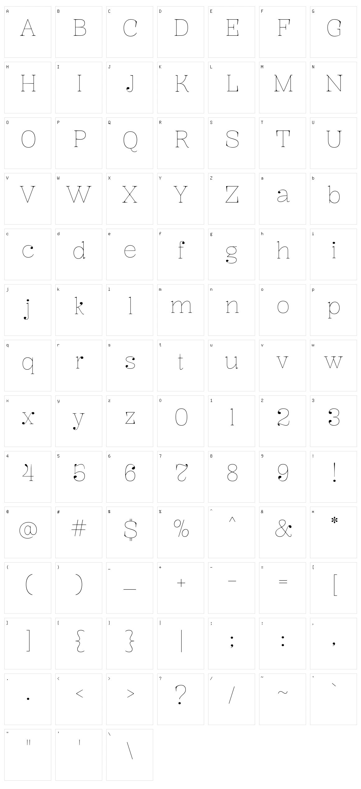 Kalnia Character Set