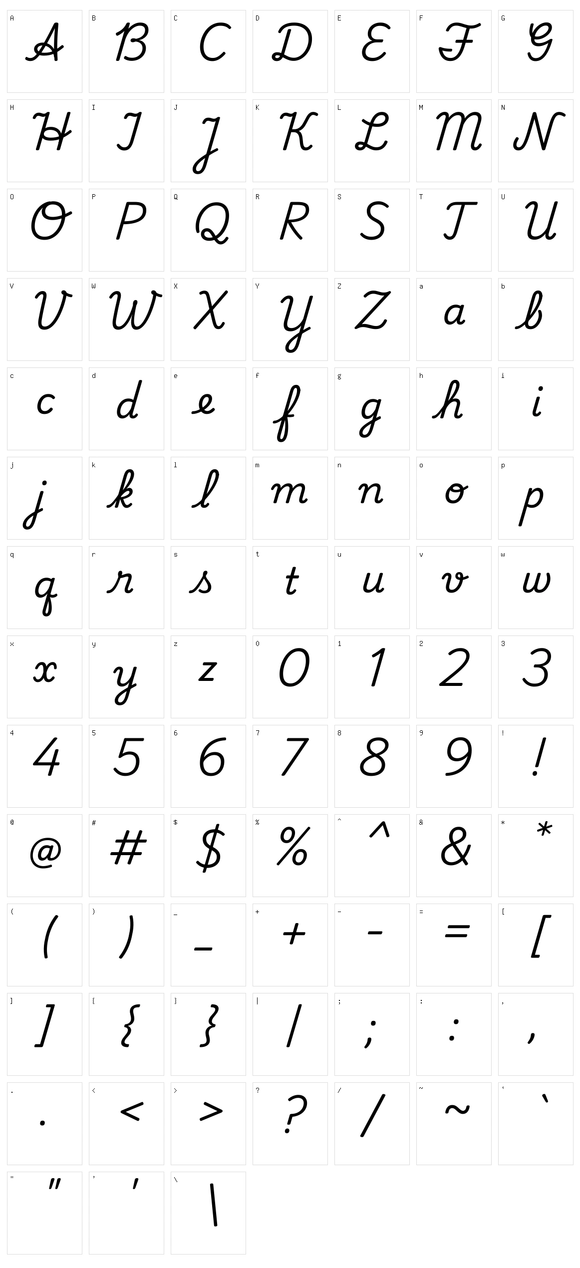 Playwrite tz Character Set