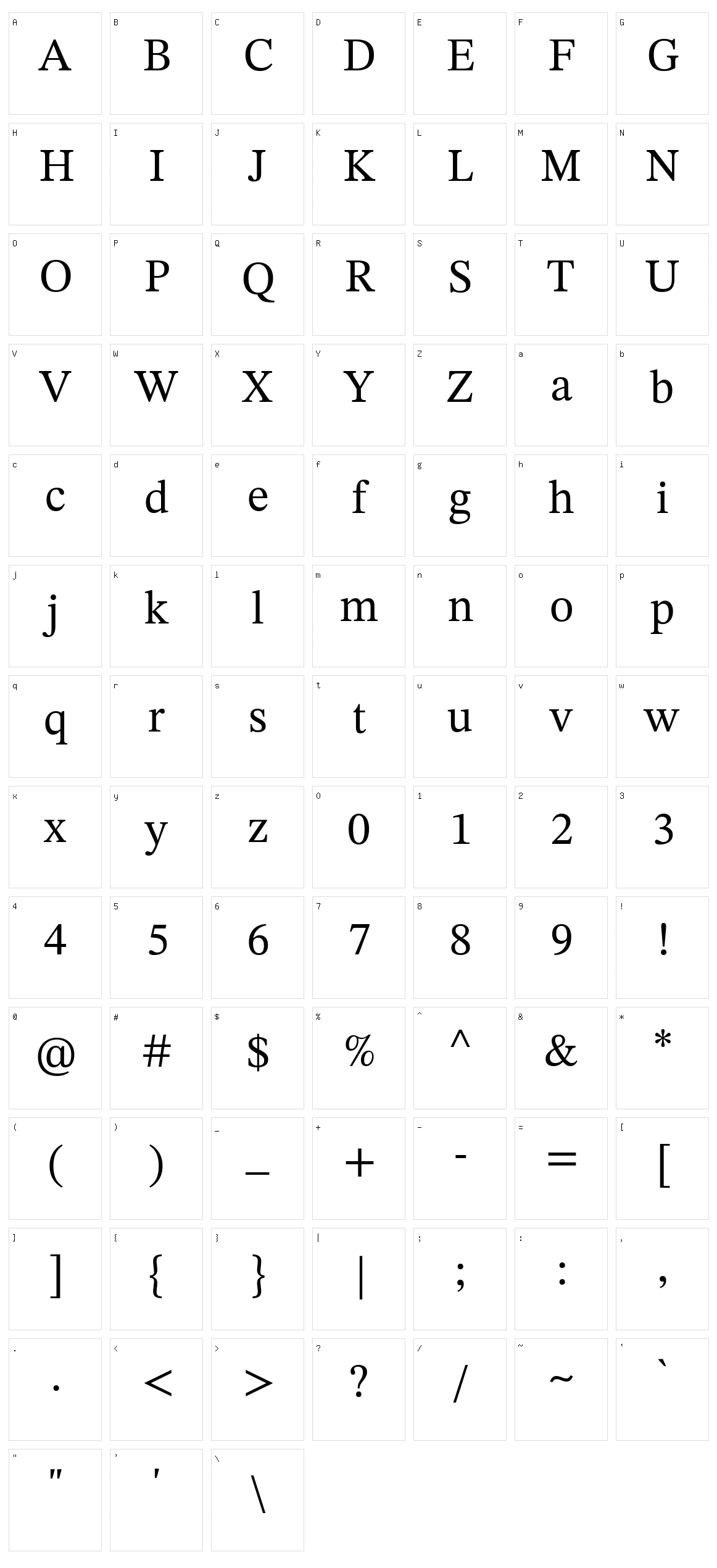 Stix two math Character Set