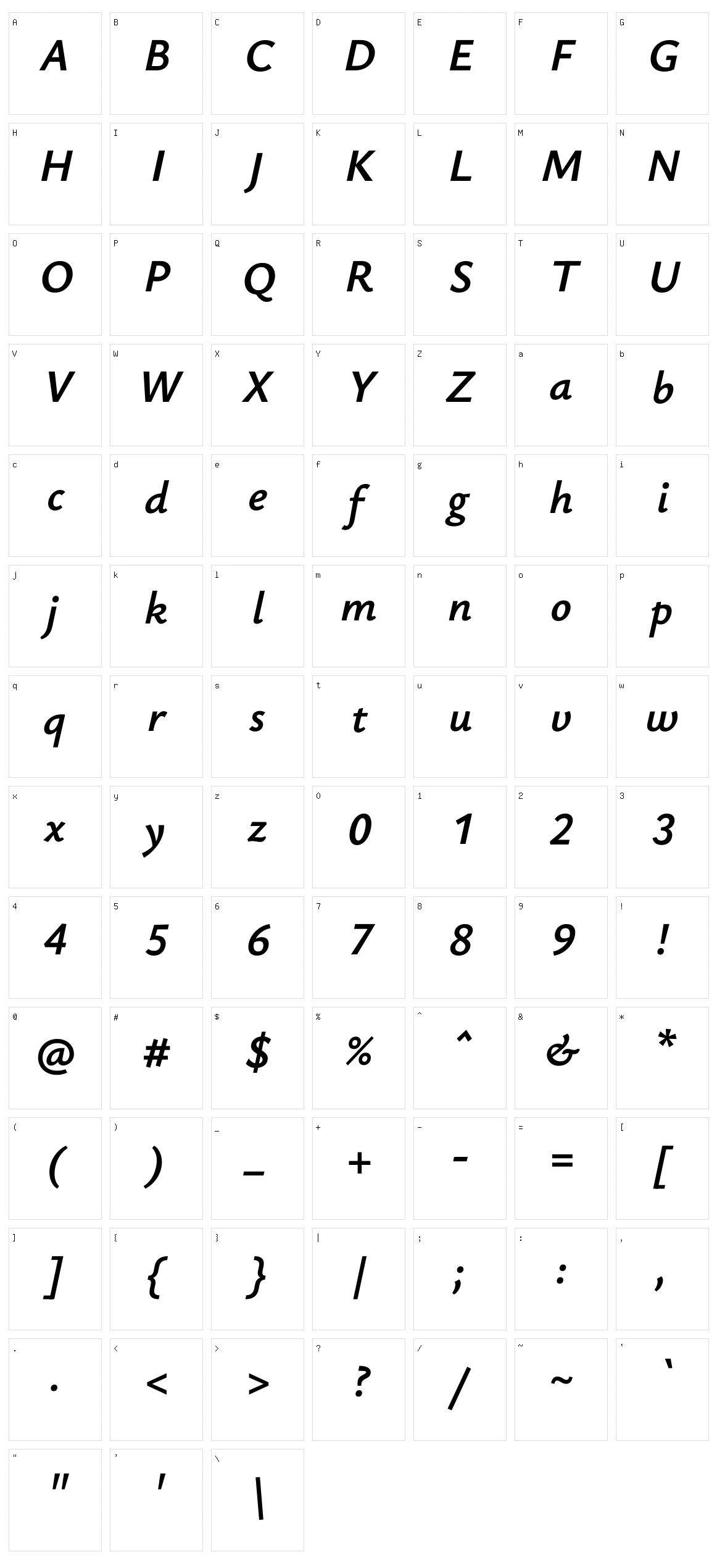 Ysabeau office Character Set