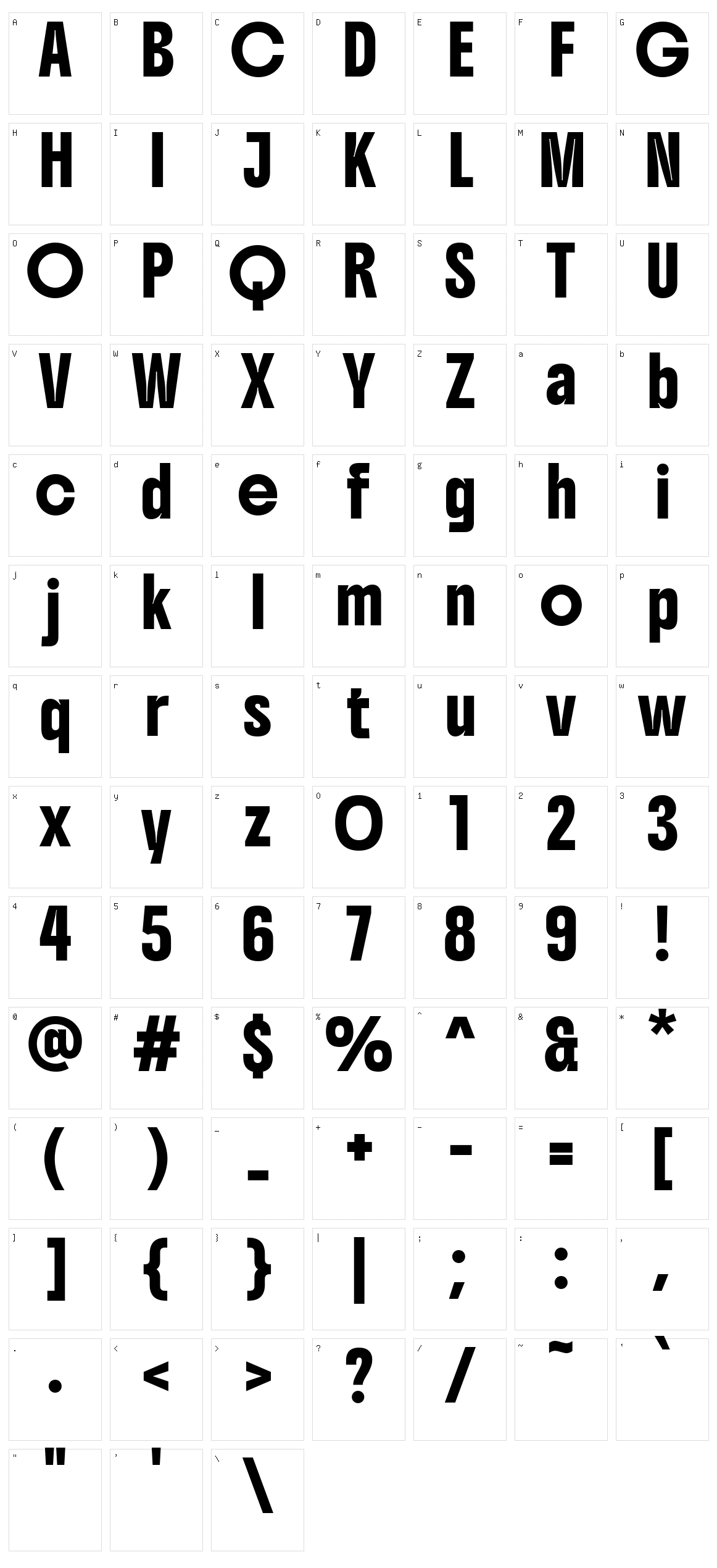 Boldonse Character Set