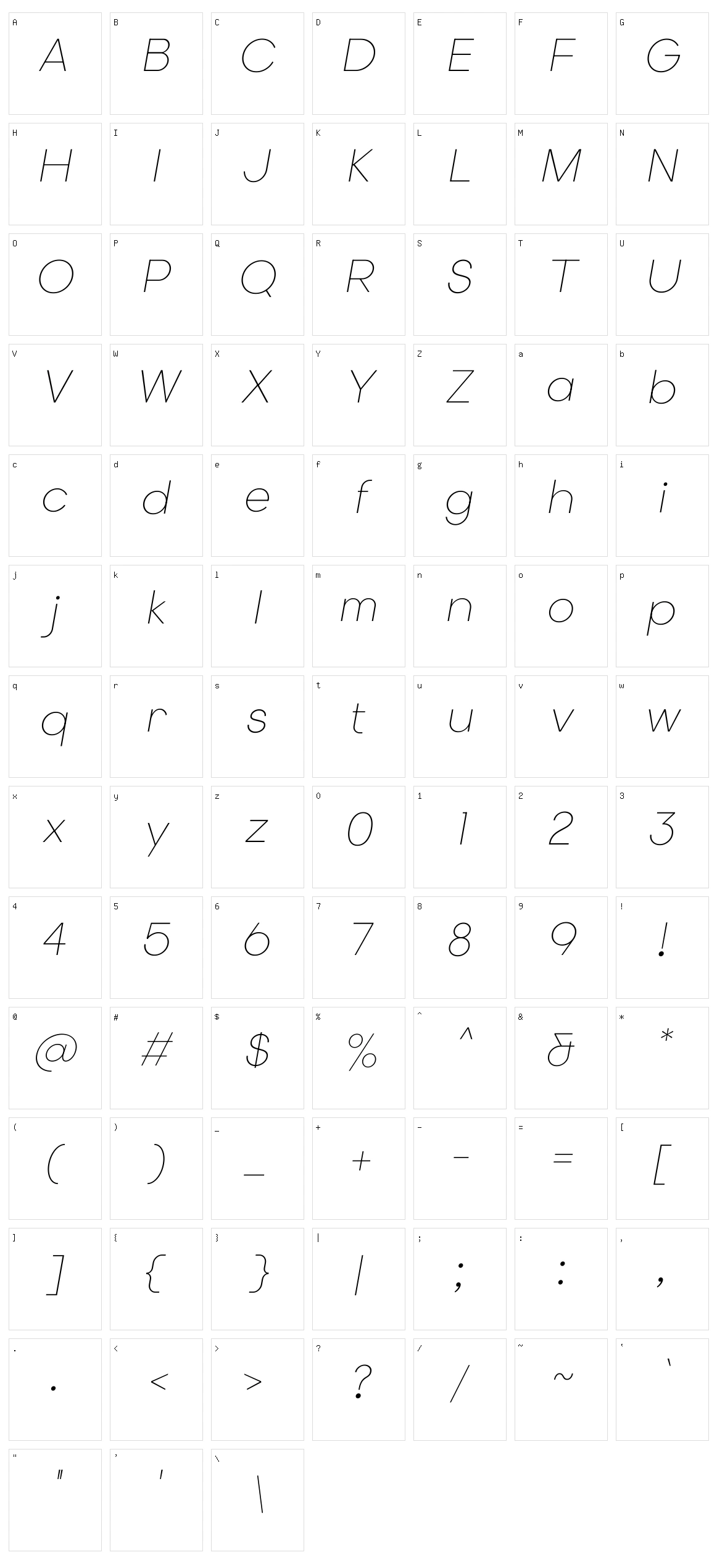 Elms Sans Character Set