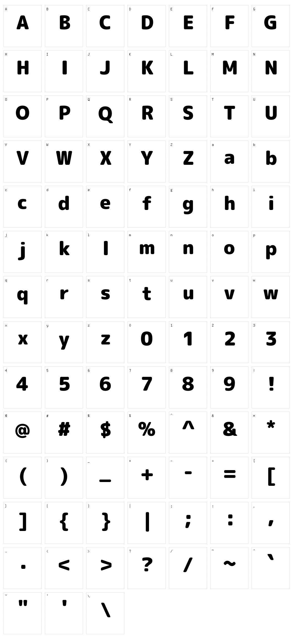 M PLUS Rounded 1c Character Set