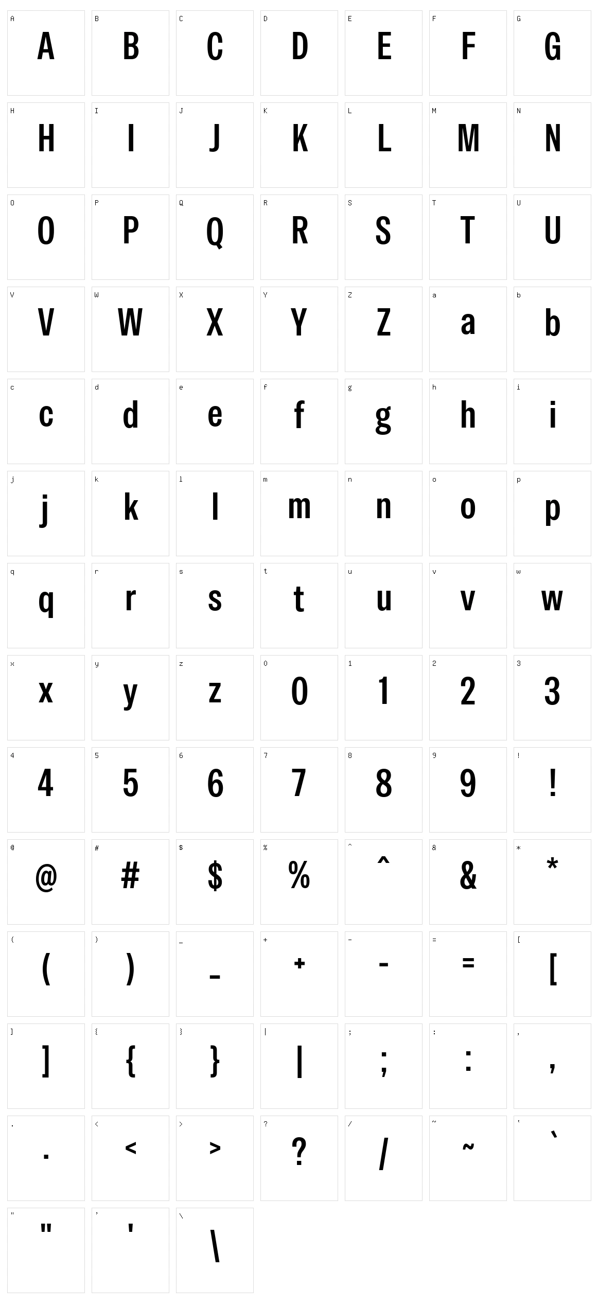 Special Gothic Condensed One Character Set