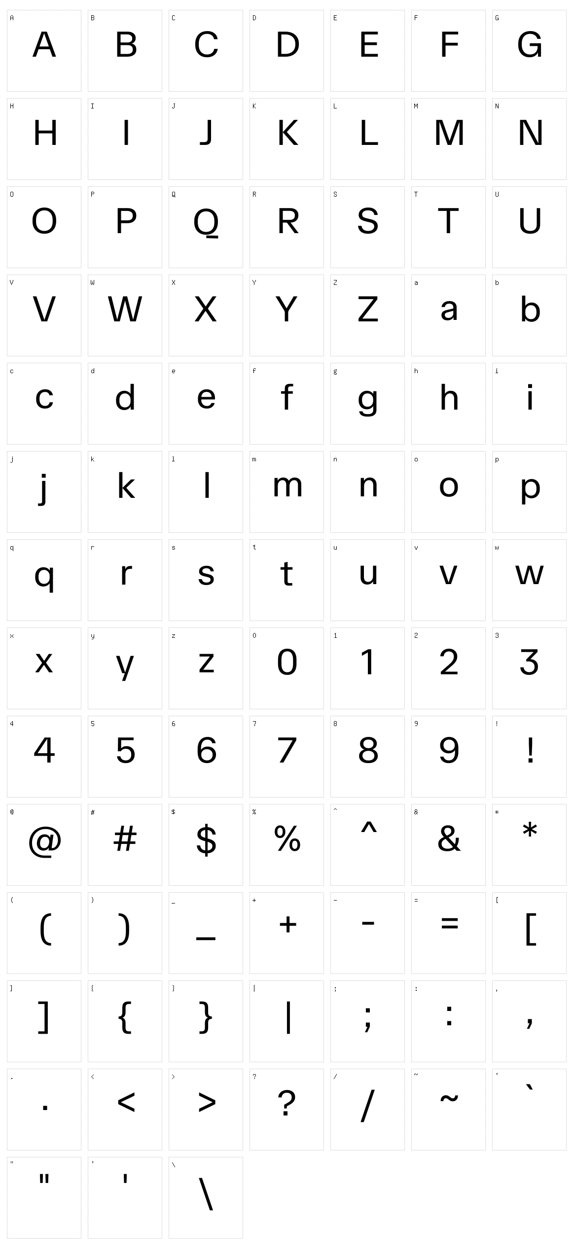 TASA Orbiter Character Set