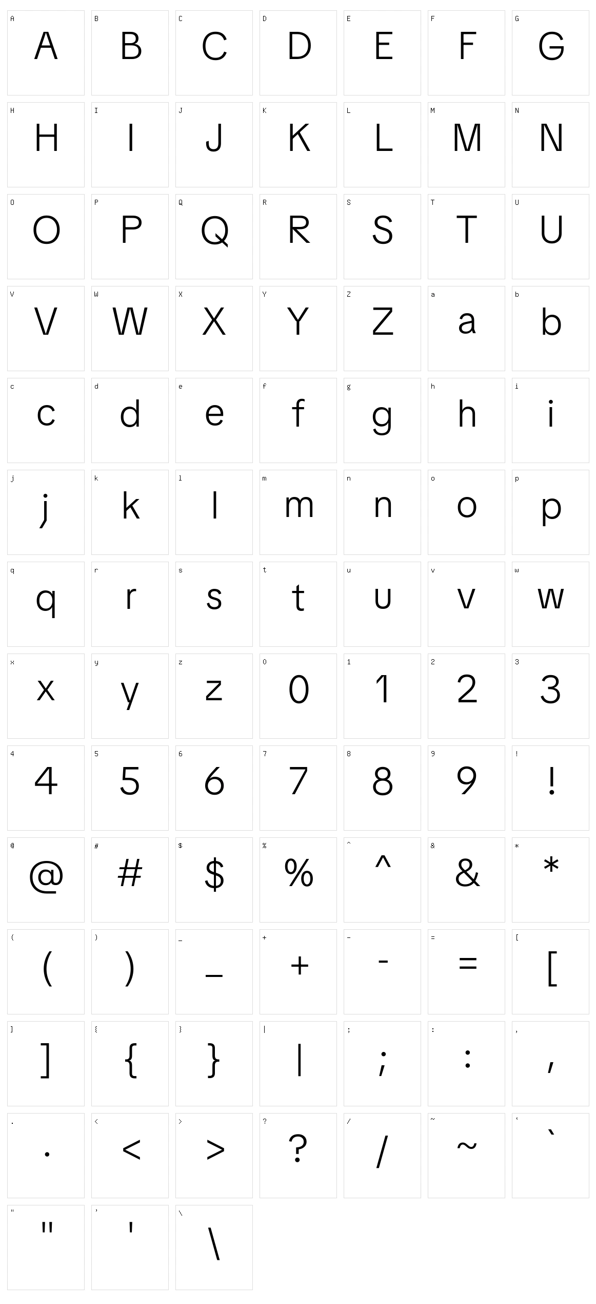 TikTok Sans Character Set