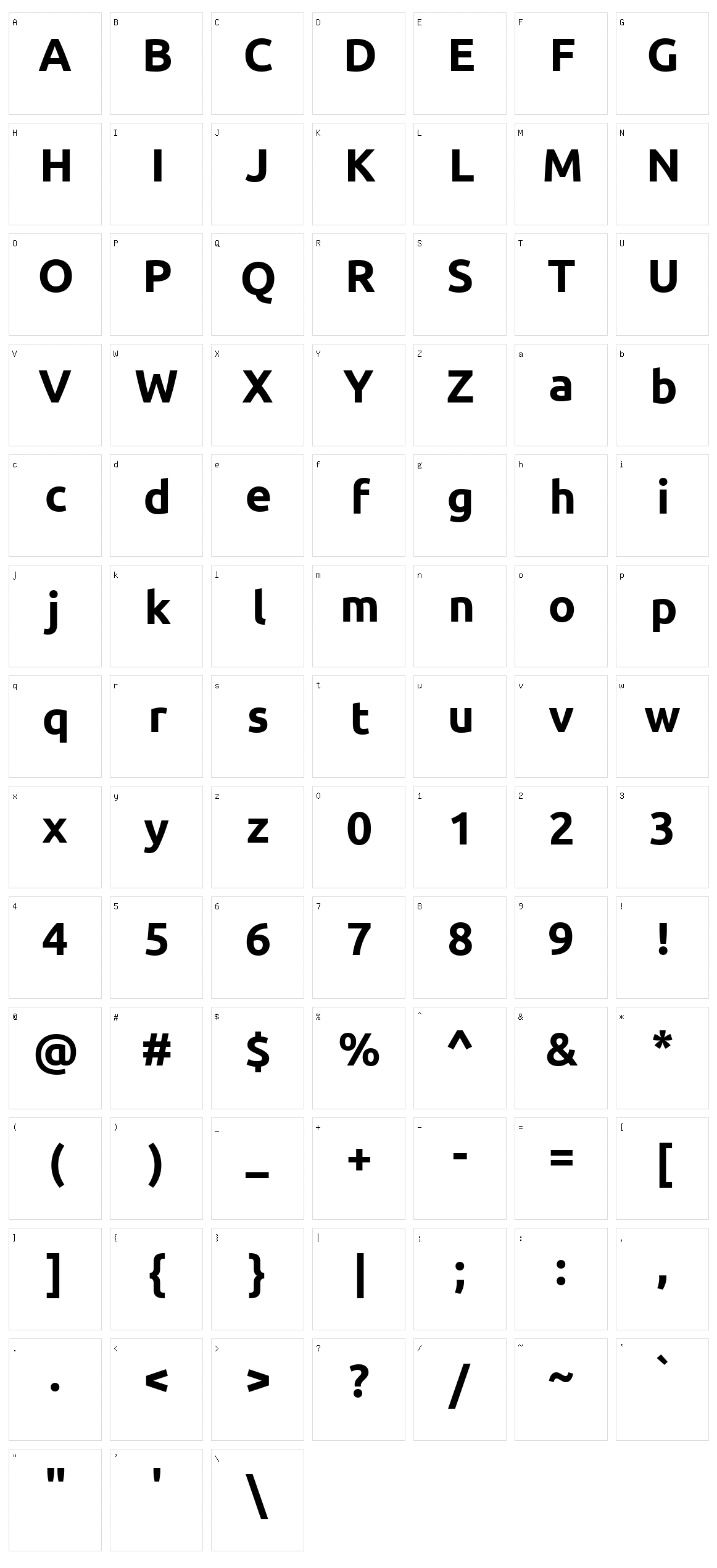 Ubuntu Character Set