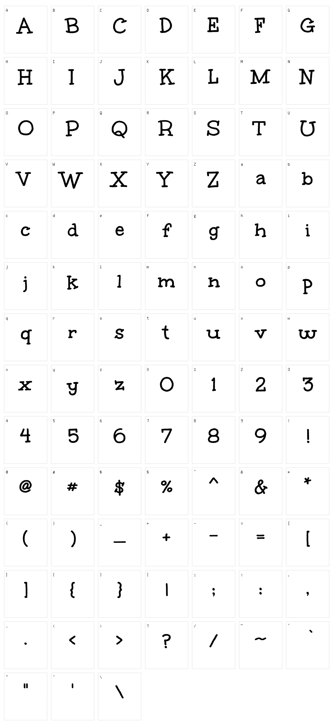 Unkempt Character Set