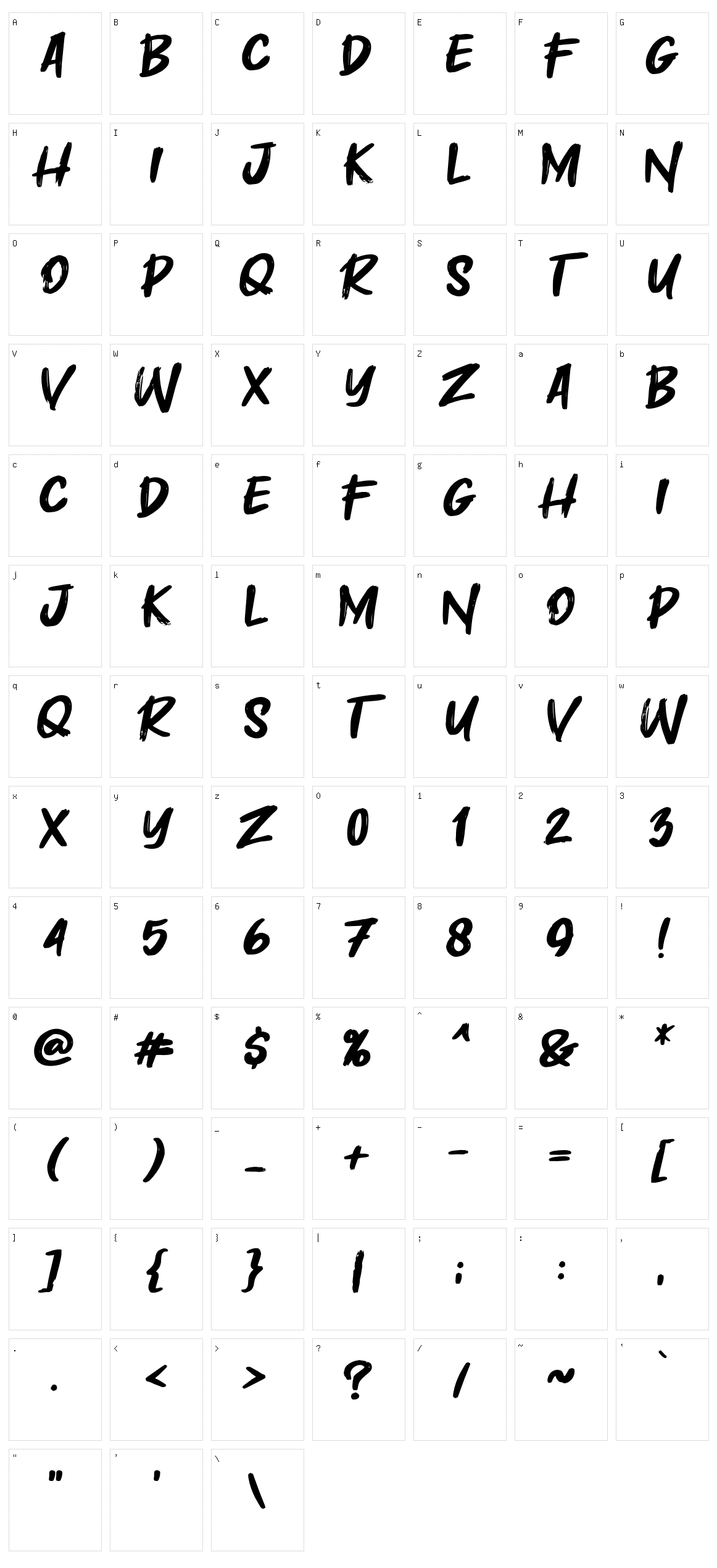 Masiku Character Set