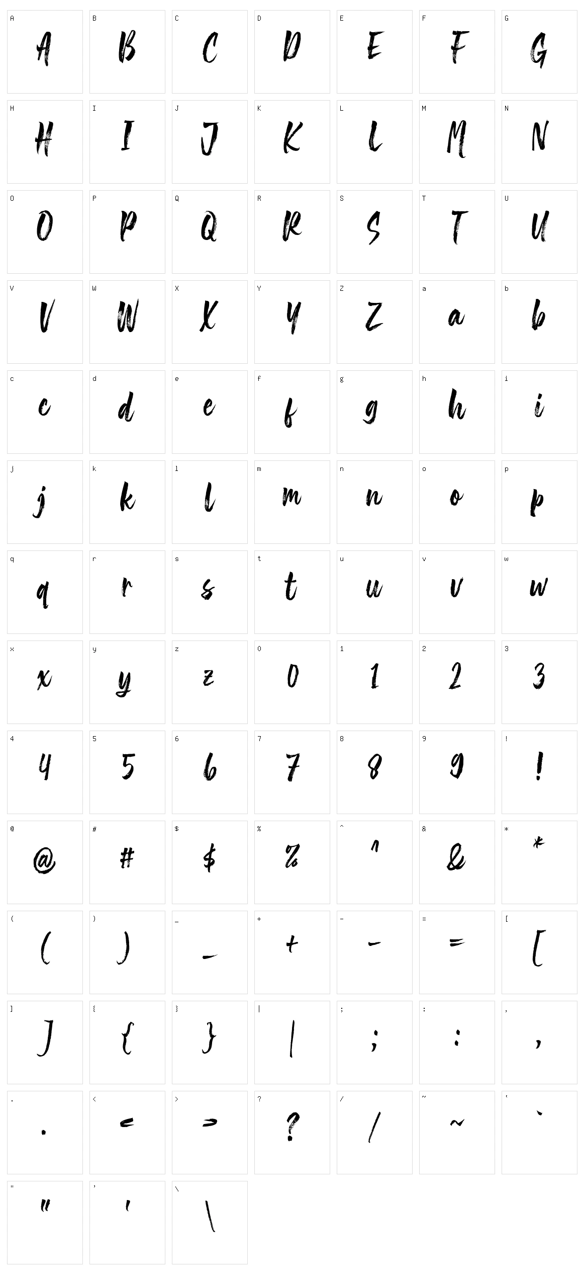 The Friday Stroke Character Set
