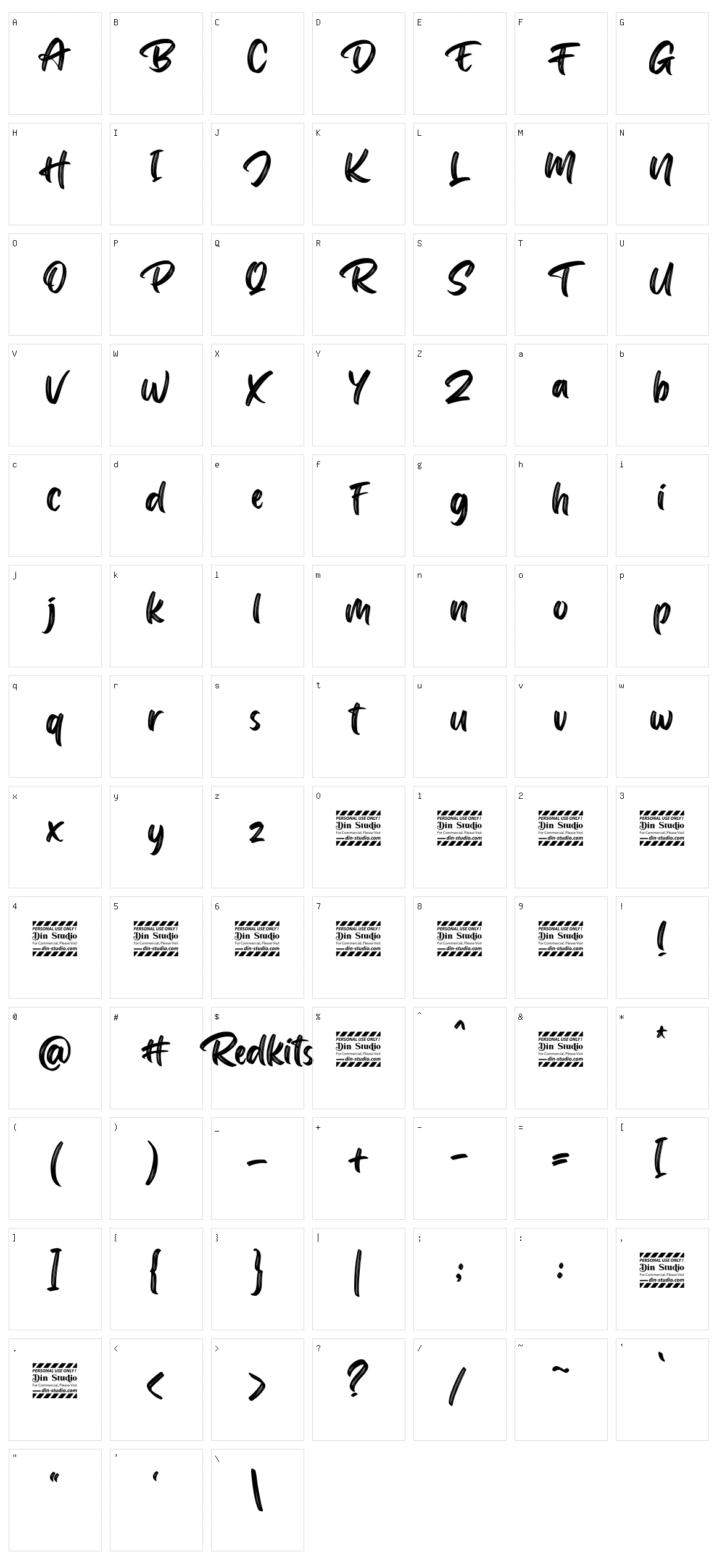 Redkits Character Set