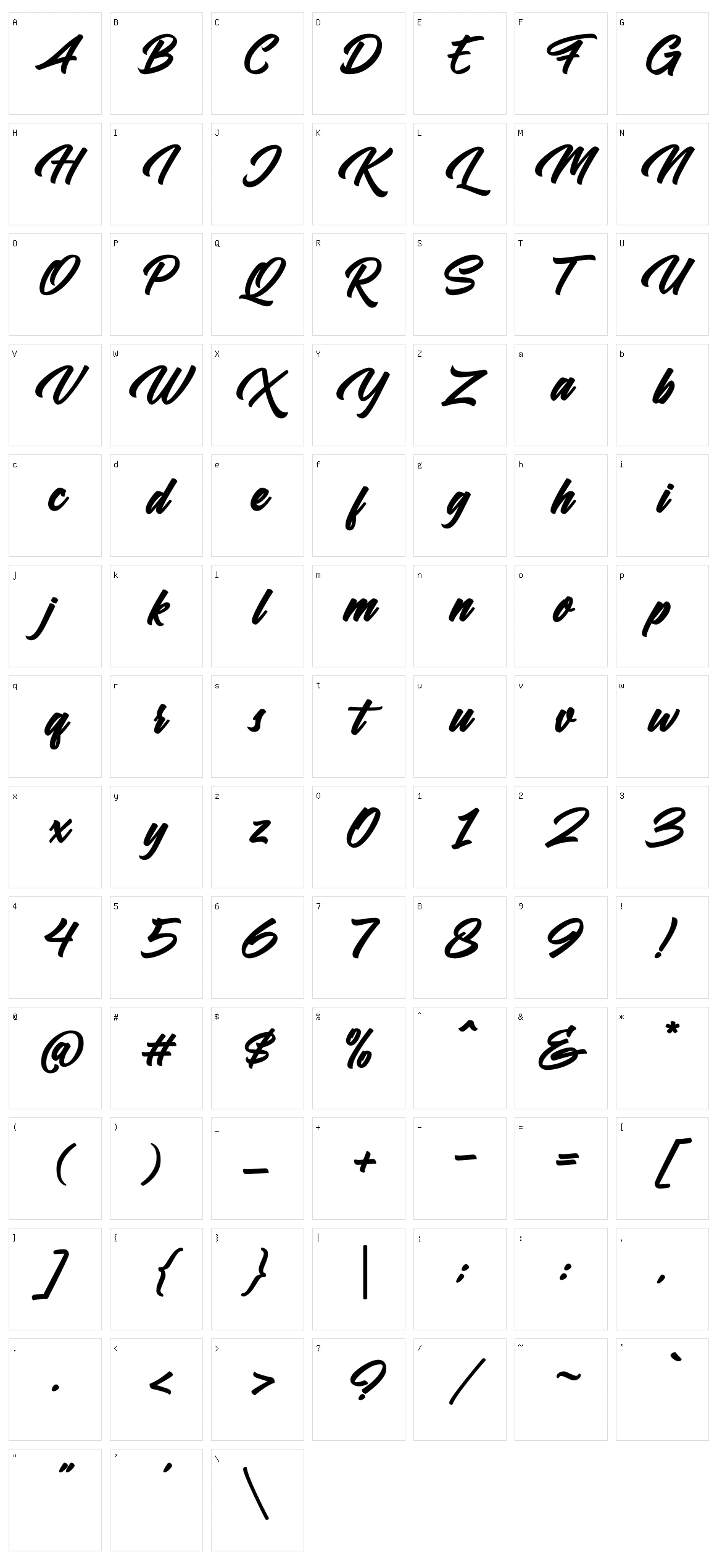 Samble Tracie Character Set