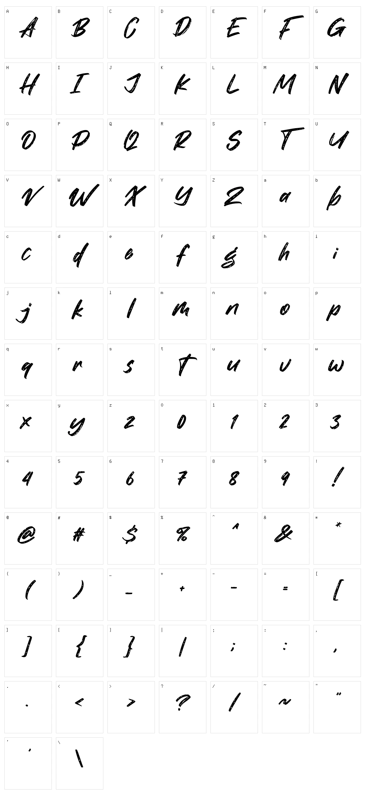 Warteg Character Set