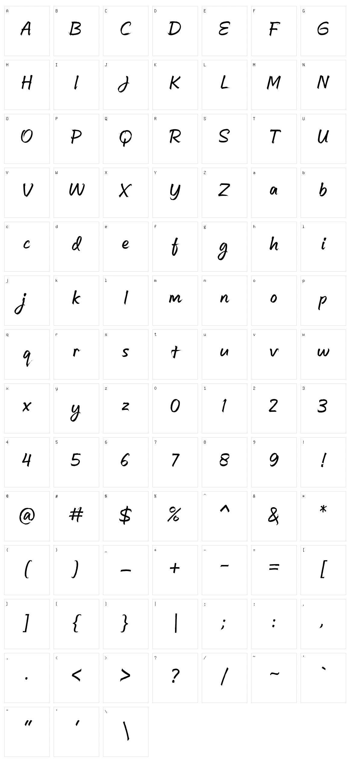 Mufan PFS Character Set