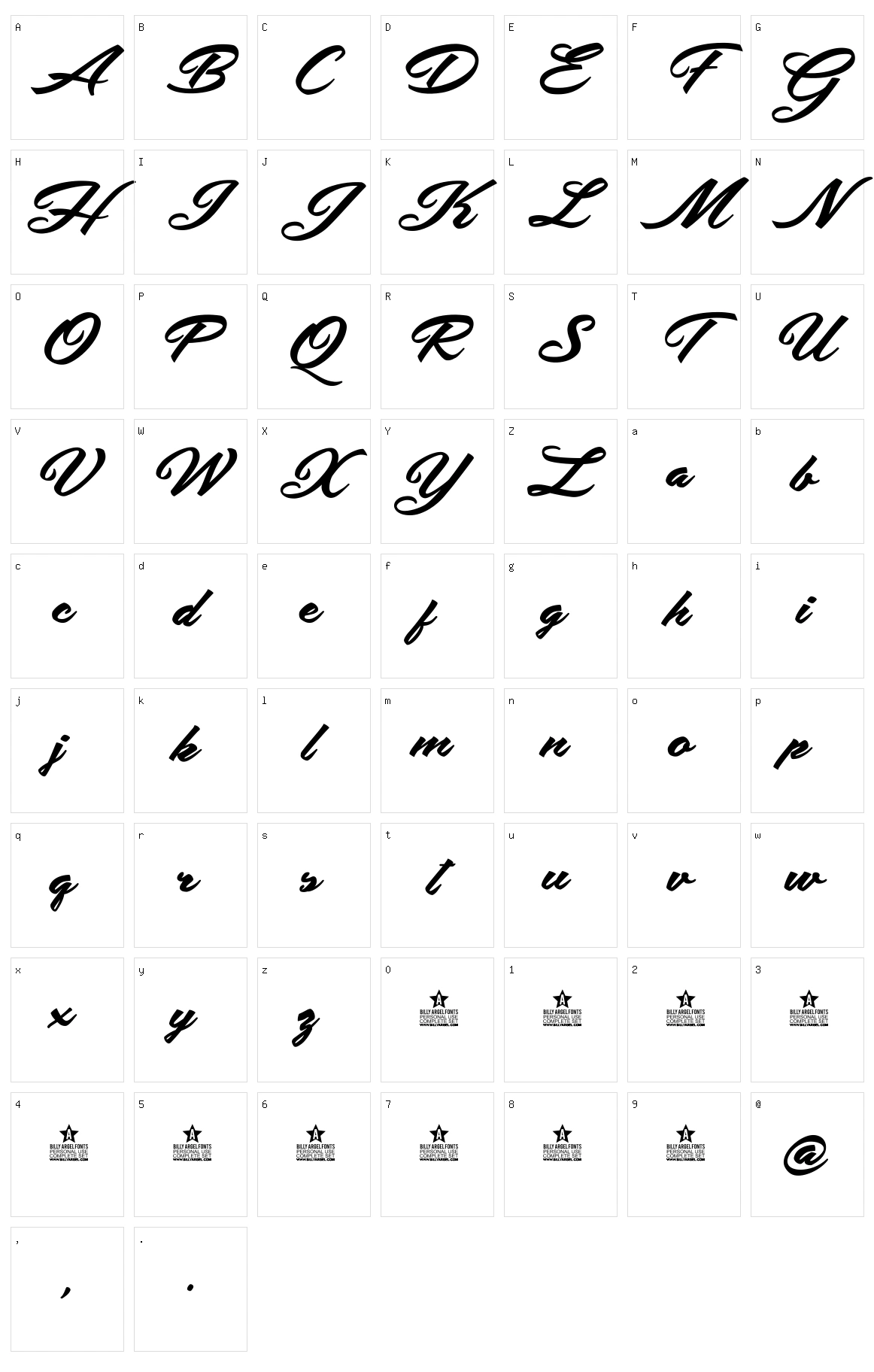 Safira Shine Character Set