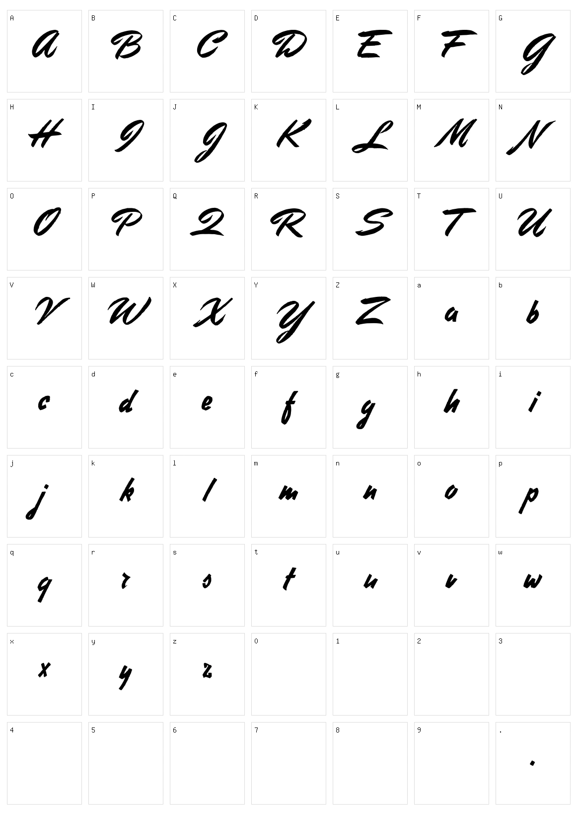 Stephens Heavy Writing Character Set