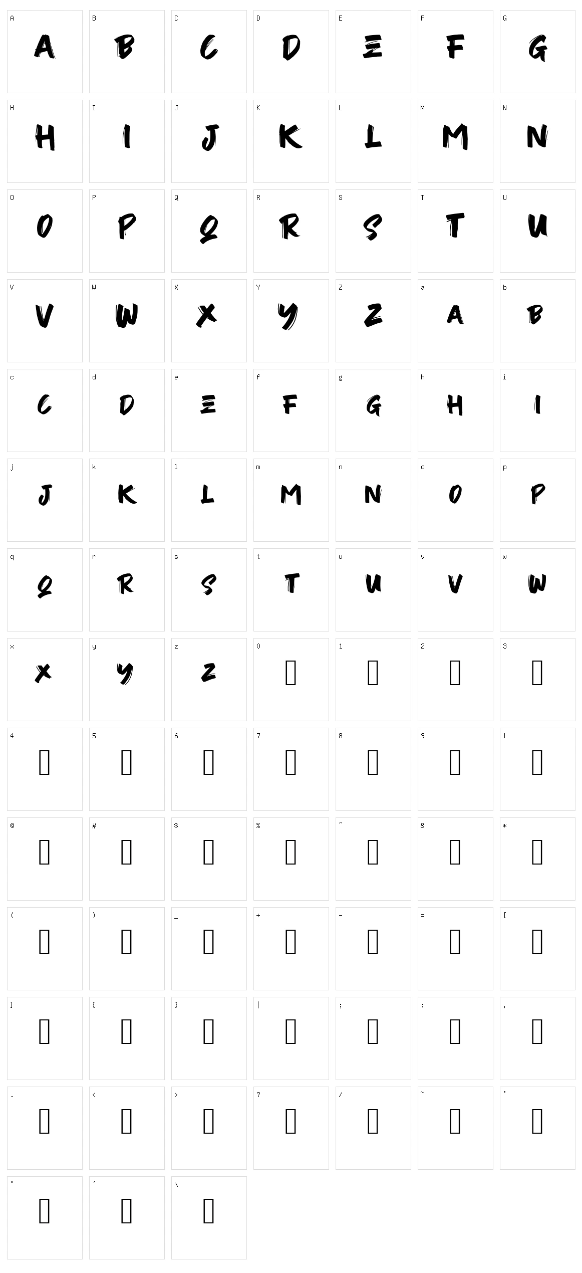 Just Brush Character Set