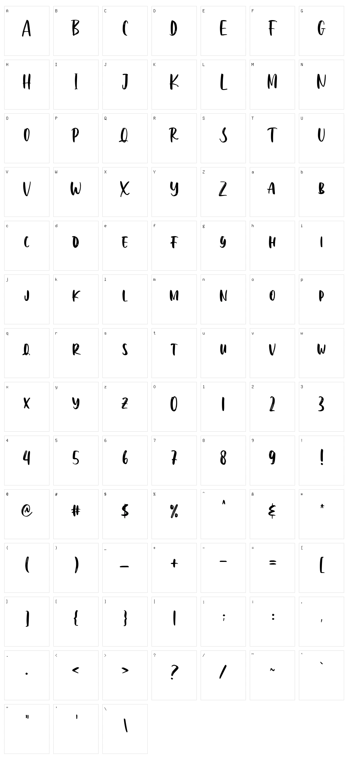 Wackomisha Character Set