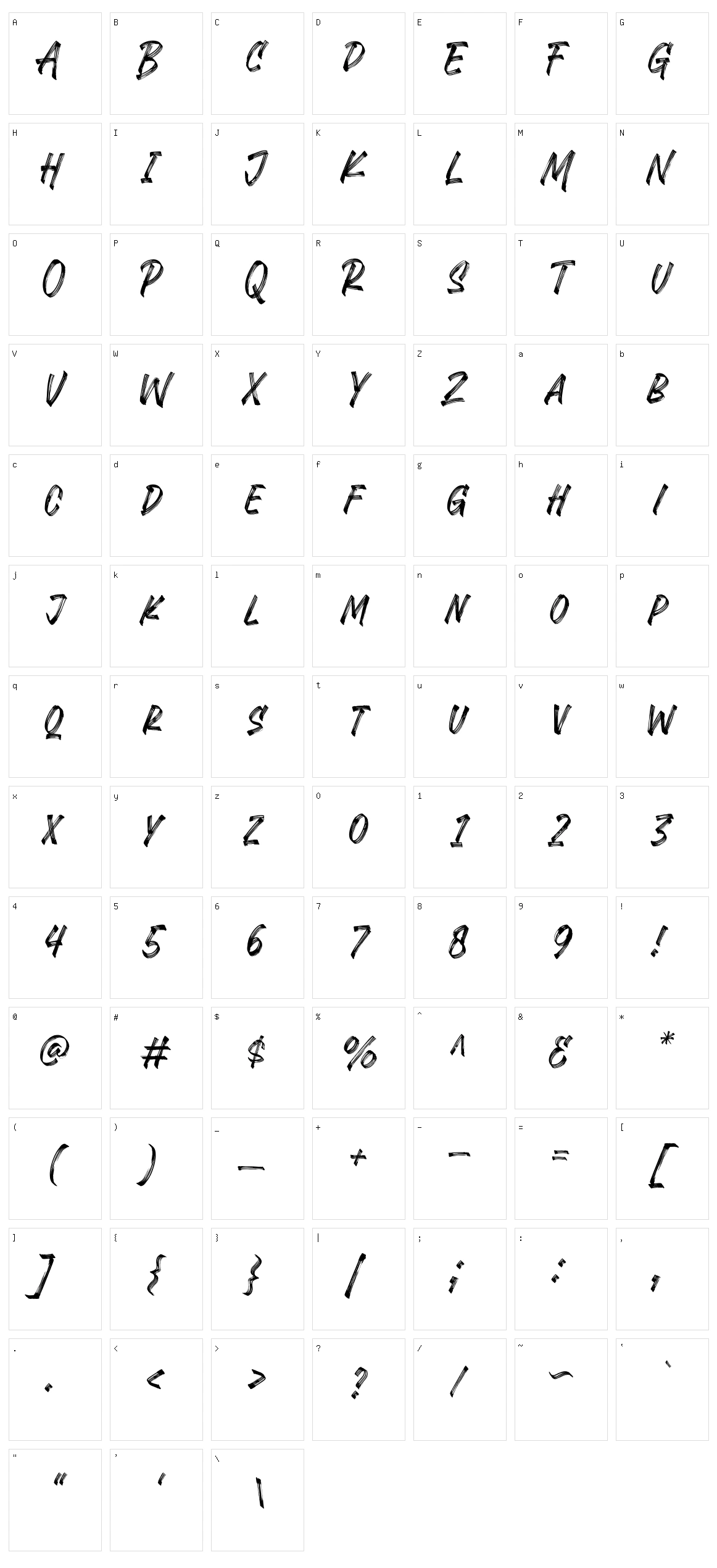 Rashavine Character Set