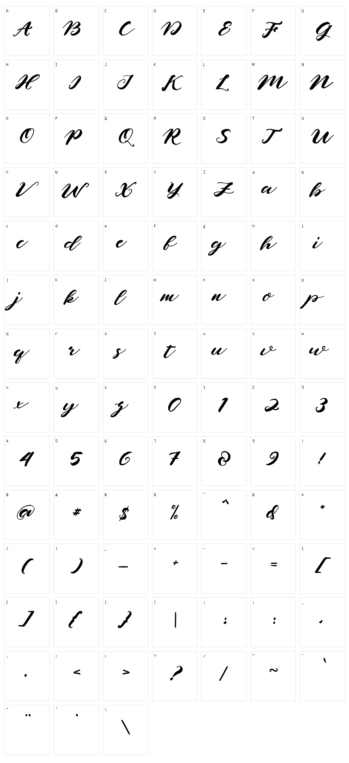 Naghita Brush Character Set