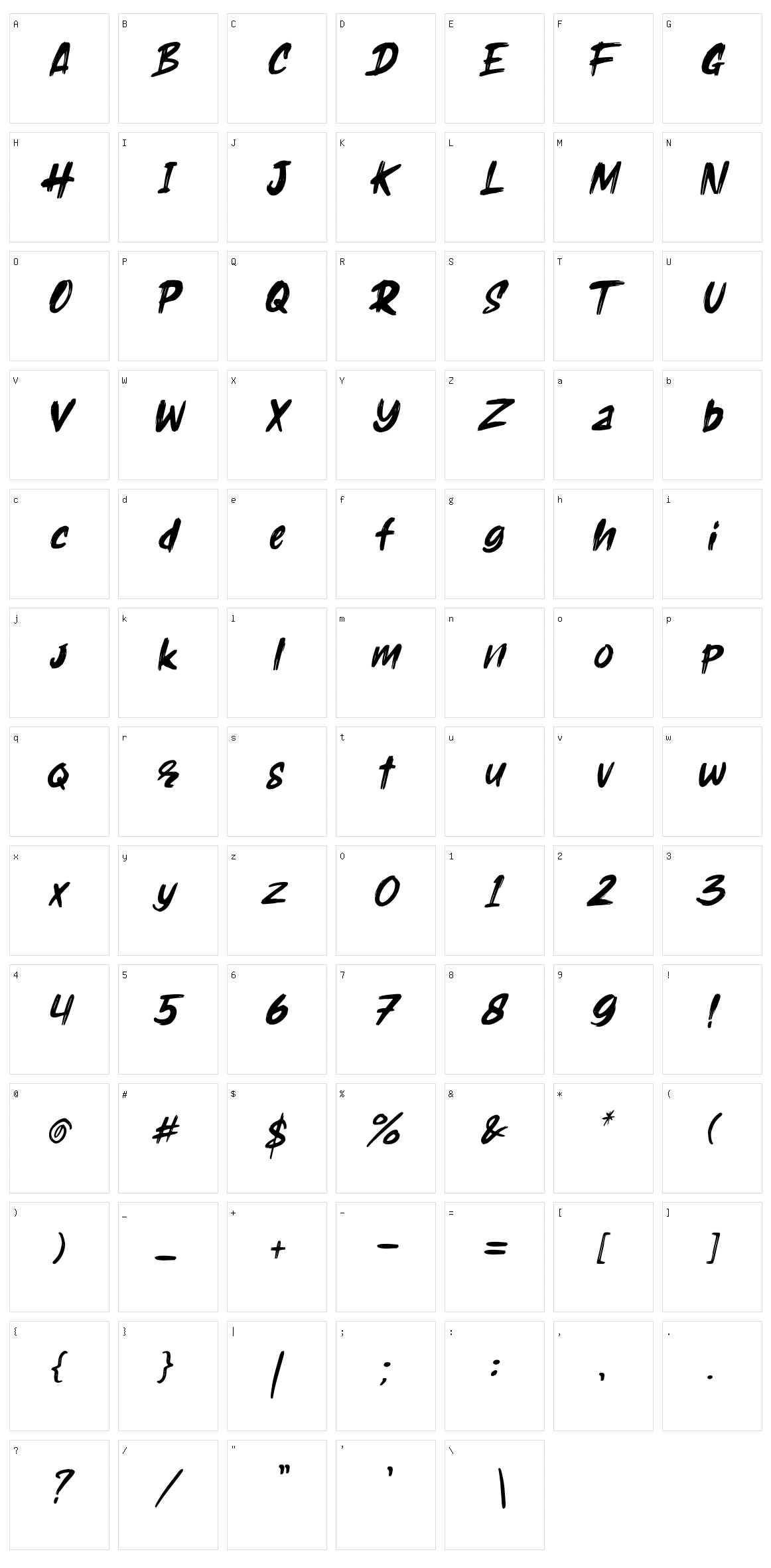 Holyrock Character Set