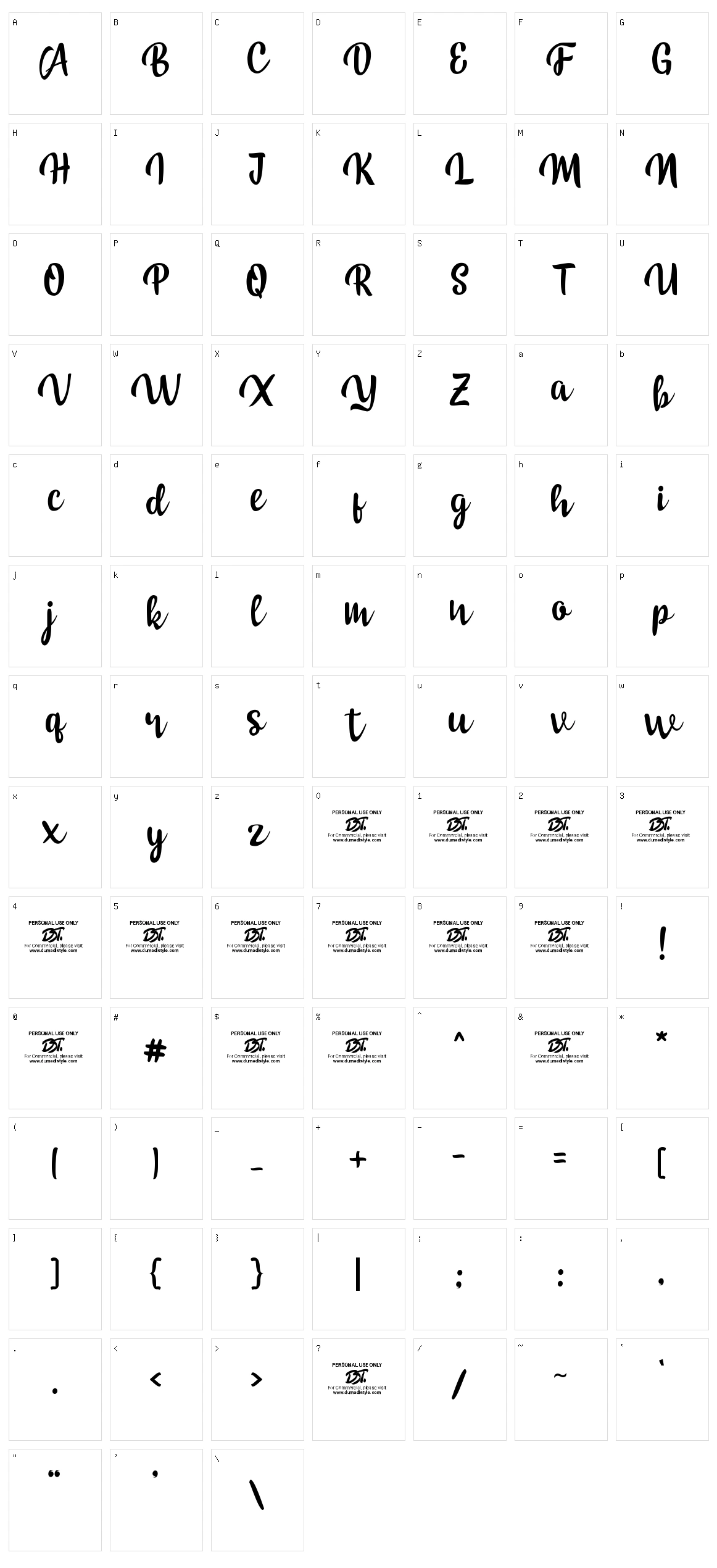 Marlina Character Set