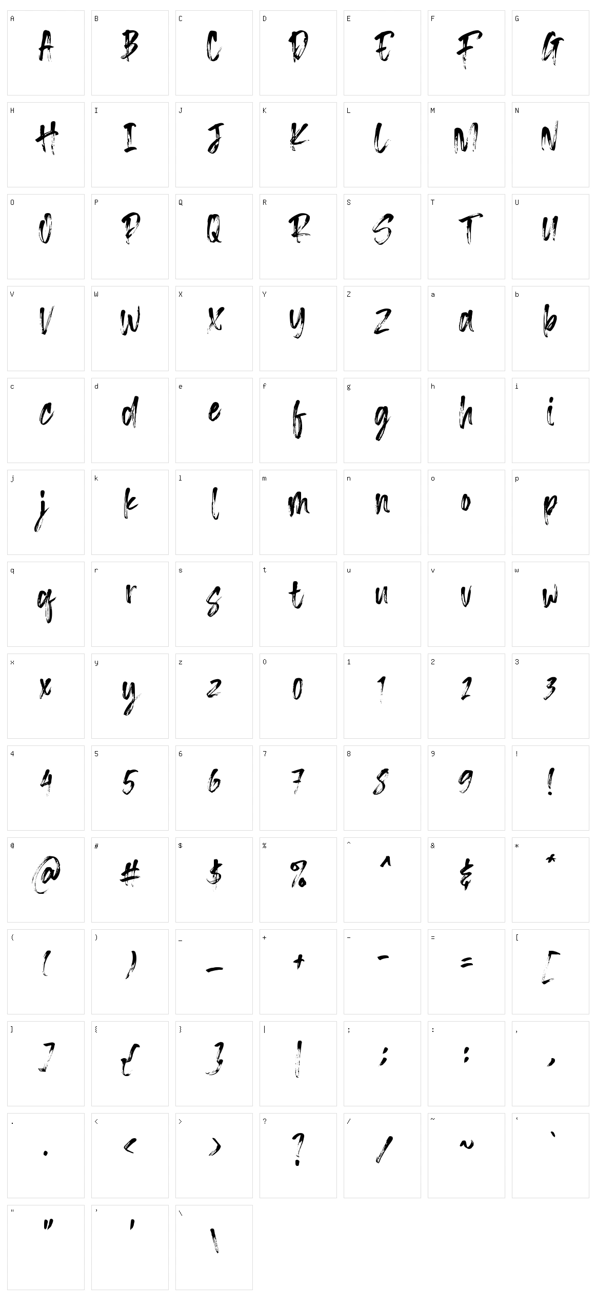 Sketching Character Set