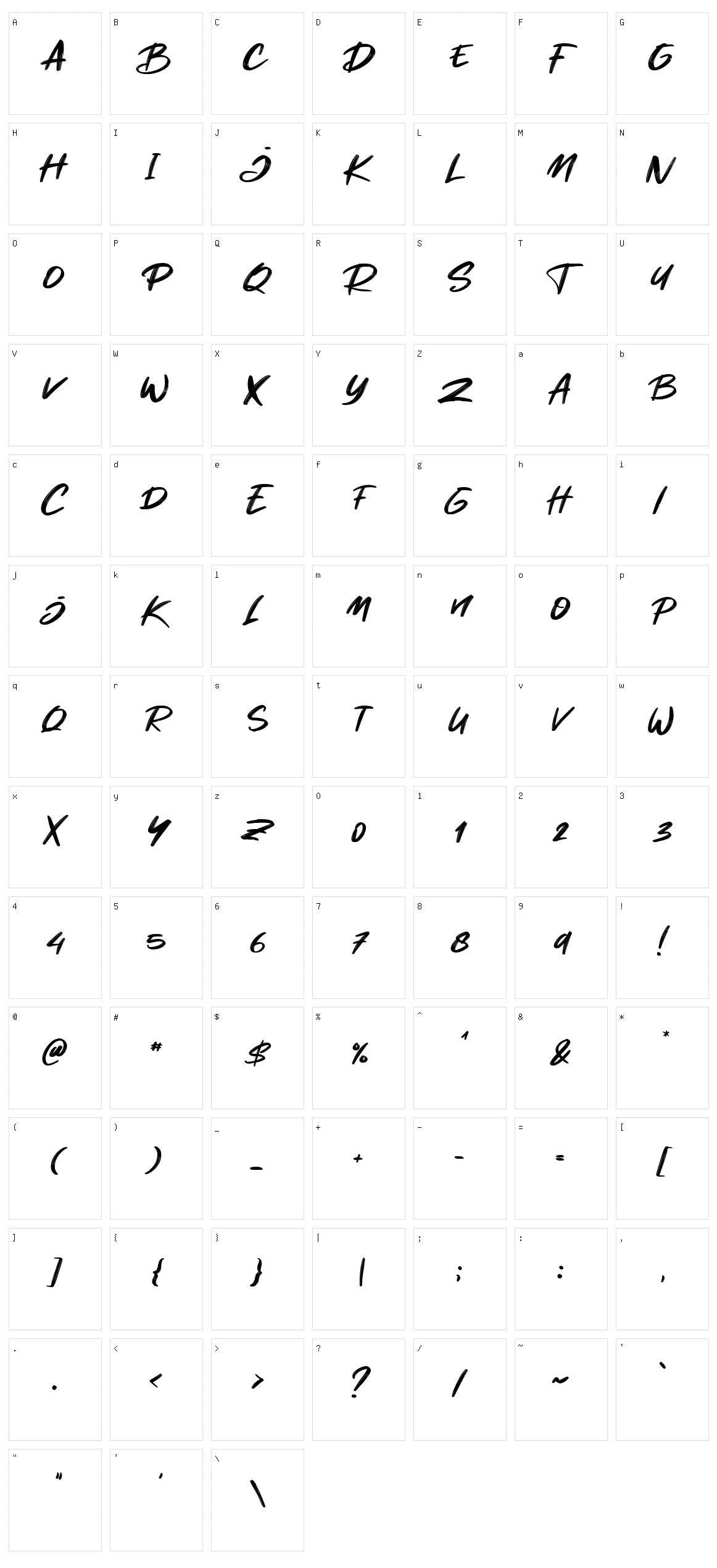 Rockys Character Set