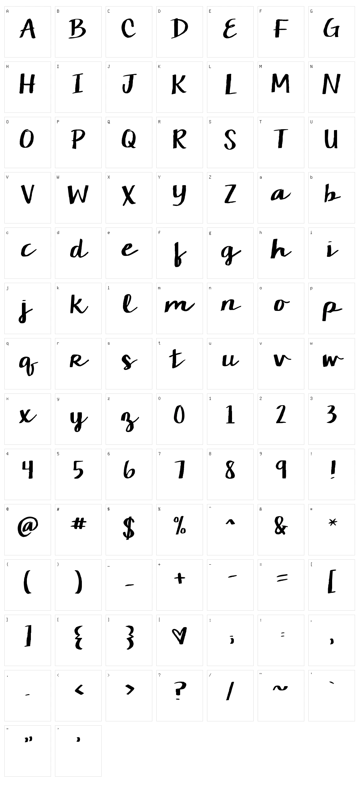 KG Camden Market Script Character Set