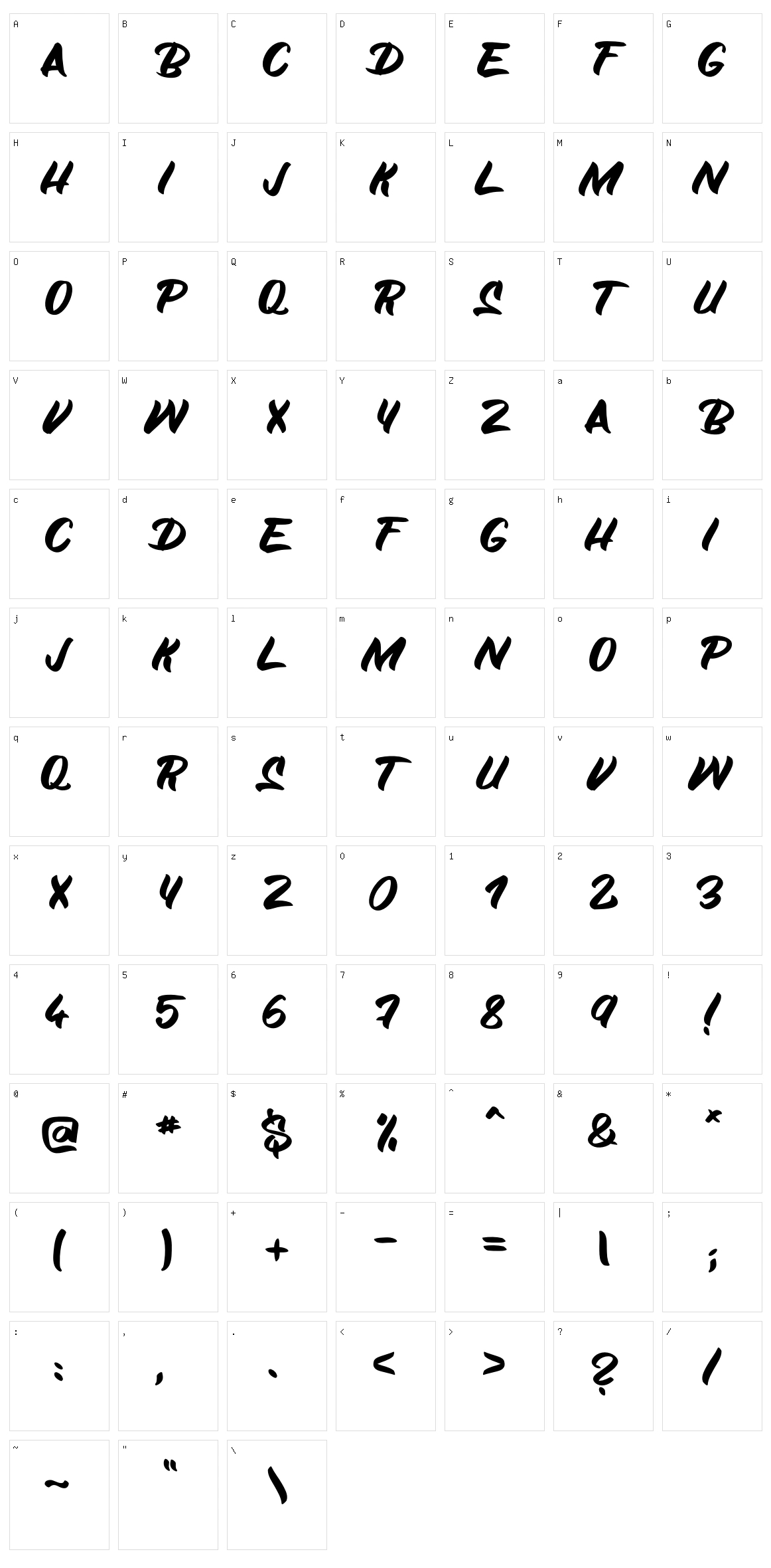 Sign Hand Character Set