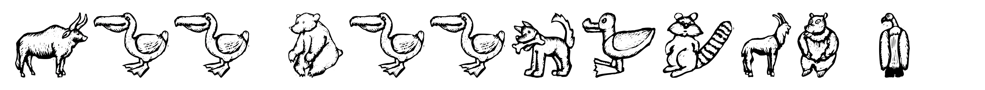 Zoo Woodcuts M