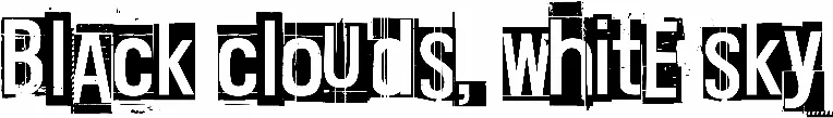 Black clouds, white sky